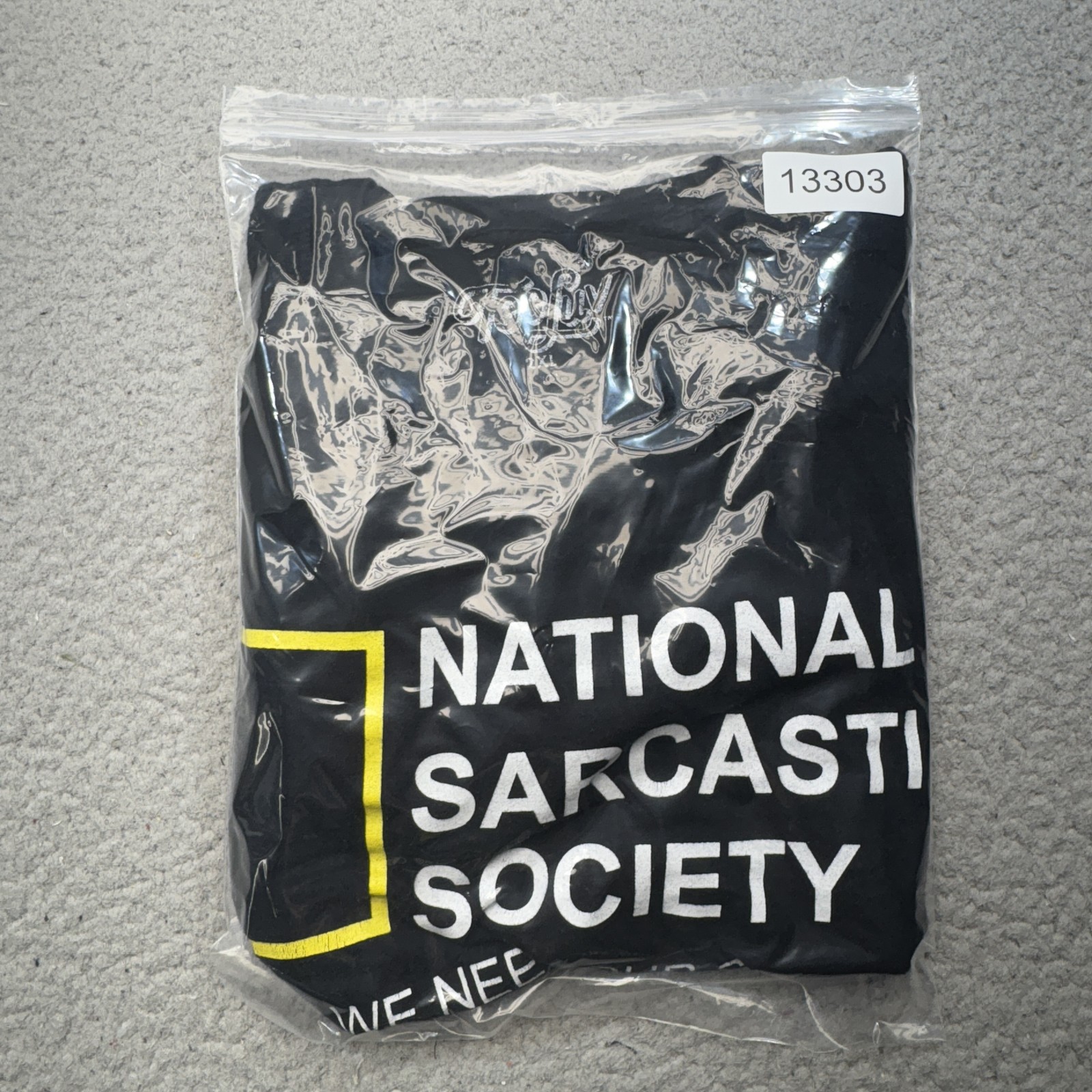 Tee Luv National Sarcastic Society Shirt Mens 2XL Black Funny Graphic Tee Joke