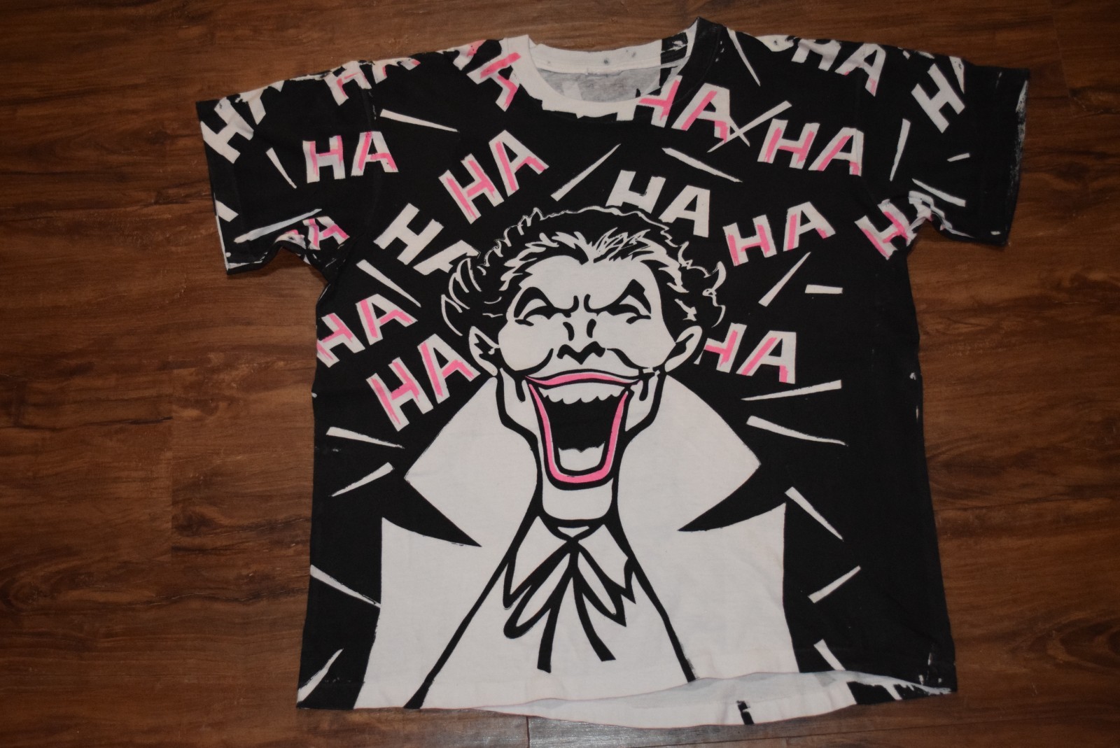 Joker All Over Print vtg Batman Single Stitch t shirt AOP XL Short Boxy L/XL Lg