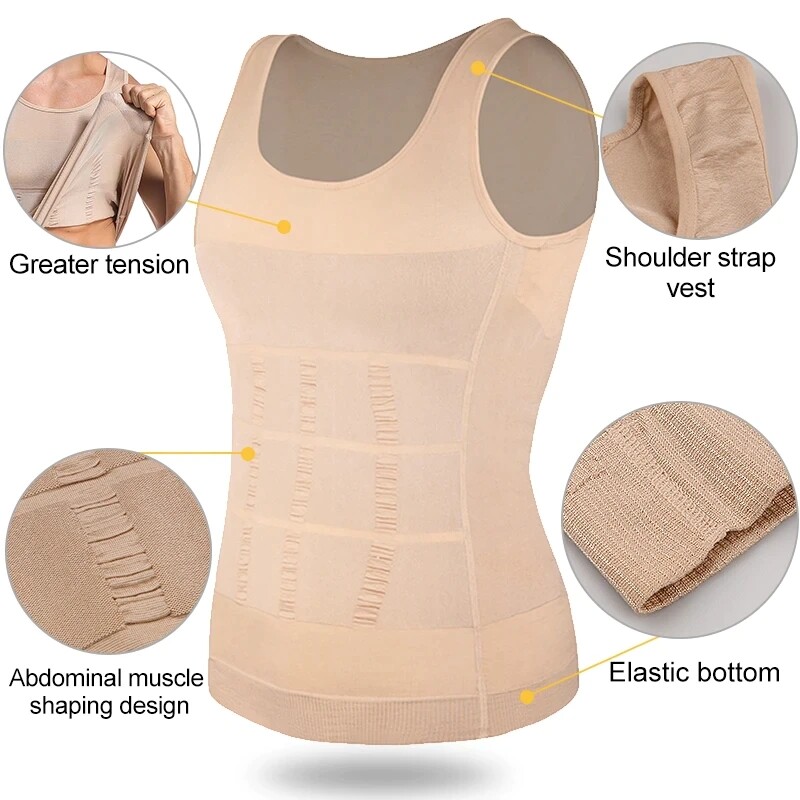FAJAS Men Body Slimming Tummy Shaper Belly Underwear Shapewear Waist Girdle Vest