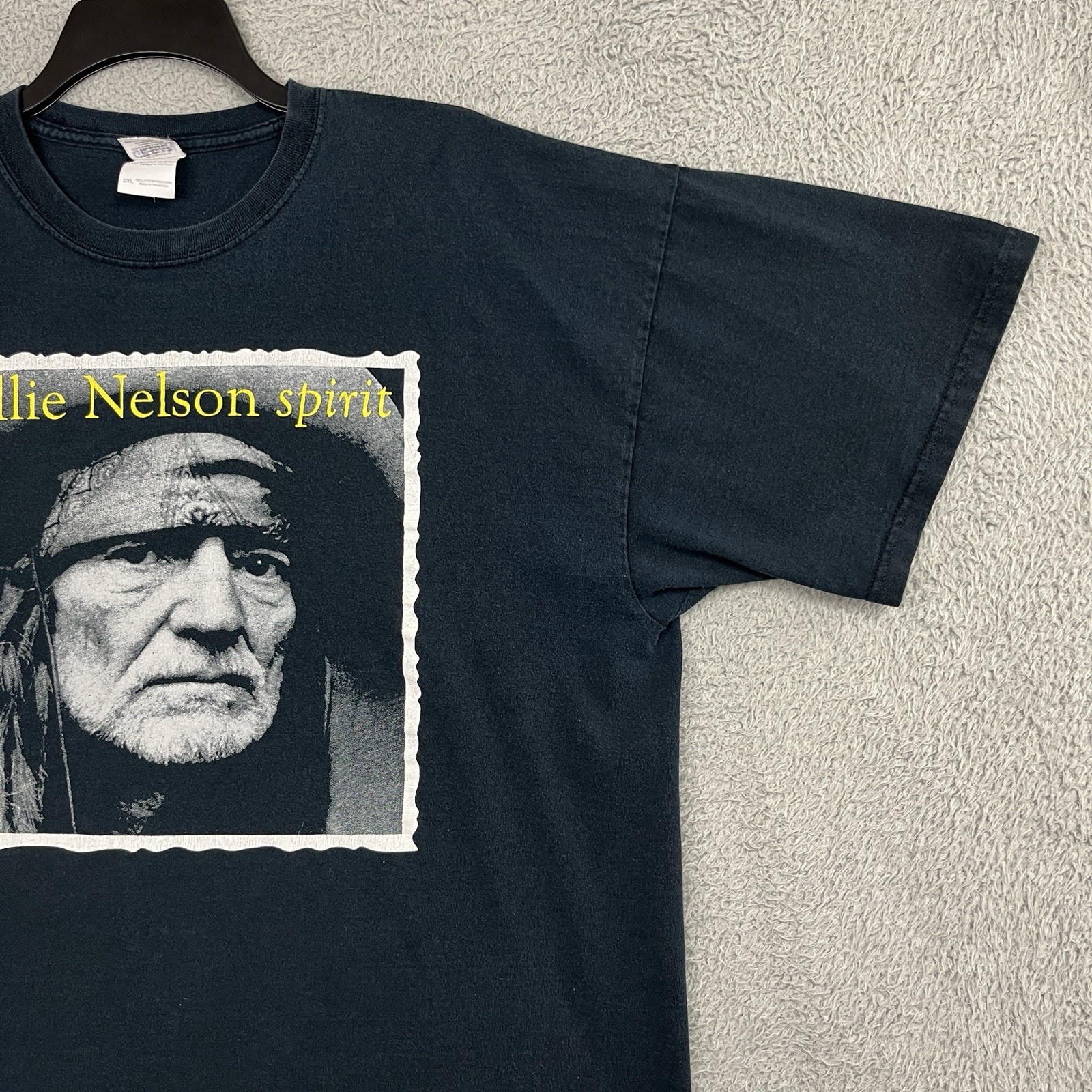 Willie Nelson T Shirt Black Spirit Tour 2010 Adult 2XL 25.75″ PTP Country Music