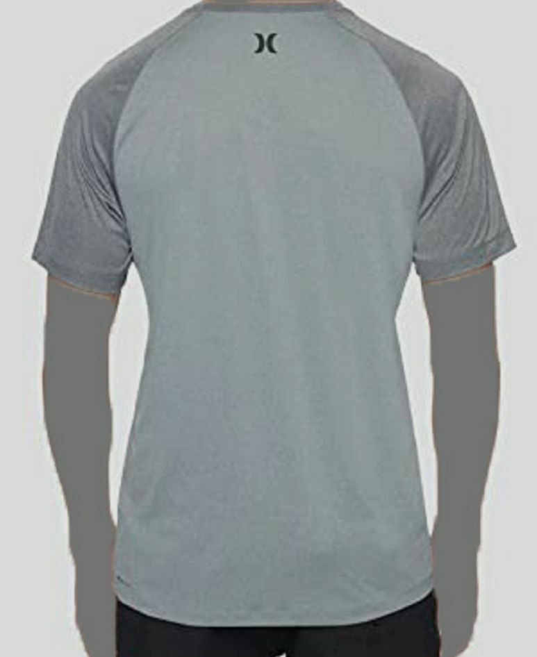 $40 Hurley Men Gray Crew Neck Short Sleeve Logo UV Fabric Upf50+ T Shirt Sz XXL