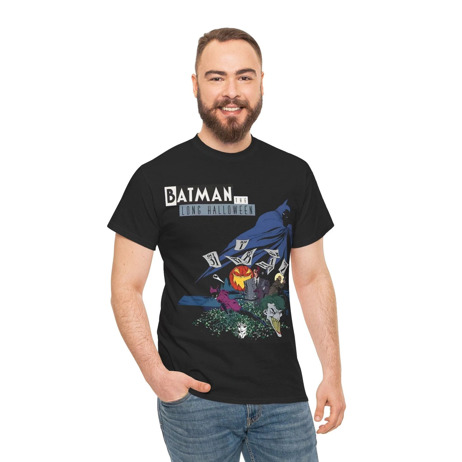 Batman Long Halloween T-Shirt – Tim Sale Art – Joker, Catwoman, Two-Face – DC