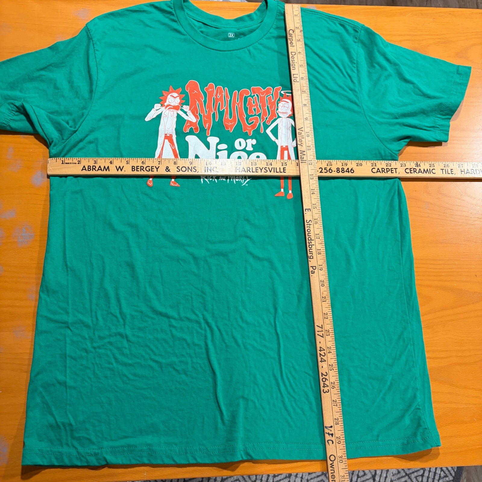Rick and Morty Naughty or Nice T Shirt Green Mens 2X Adult Swim Ripple Junction