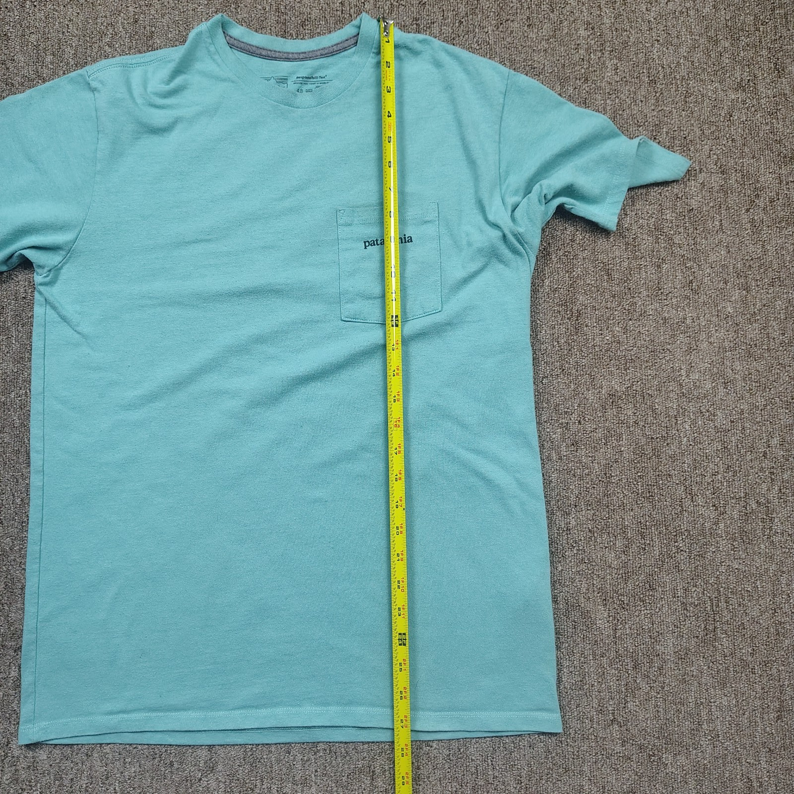 PATAGONIA Pocket Shirt Men S Blue Mountain Range Graphic Logo Outdoors Hiking