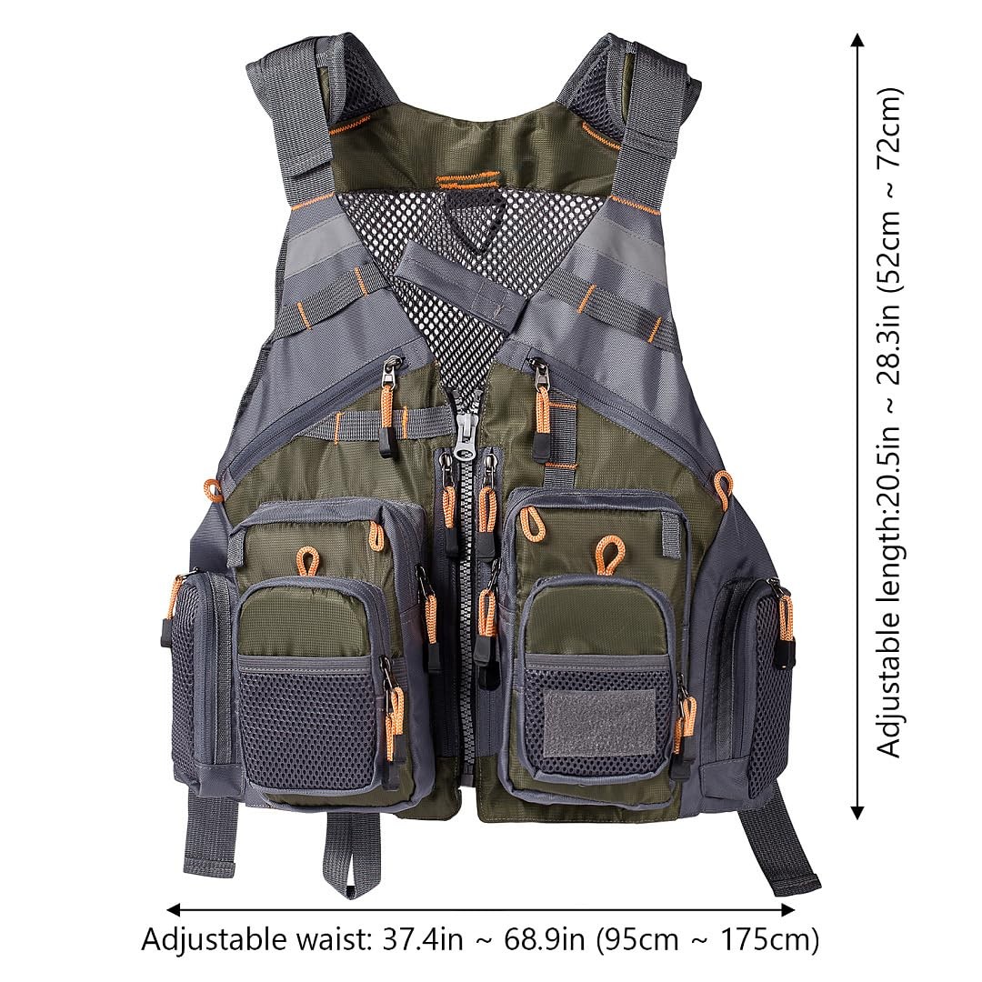 BASSDASH Strap Fishing Vest Adjustable for Men and Women, for Fly Bass Fishin…