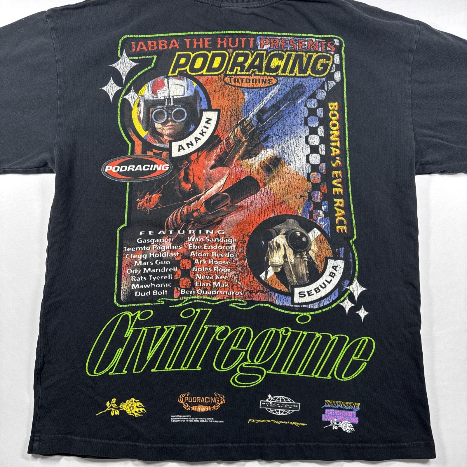 Anakin Skywalker Civil Regime T-Shirt Star Wars Podracer Men’s Medium Oversized