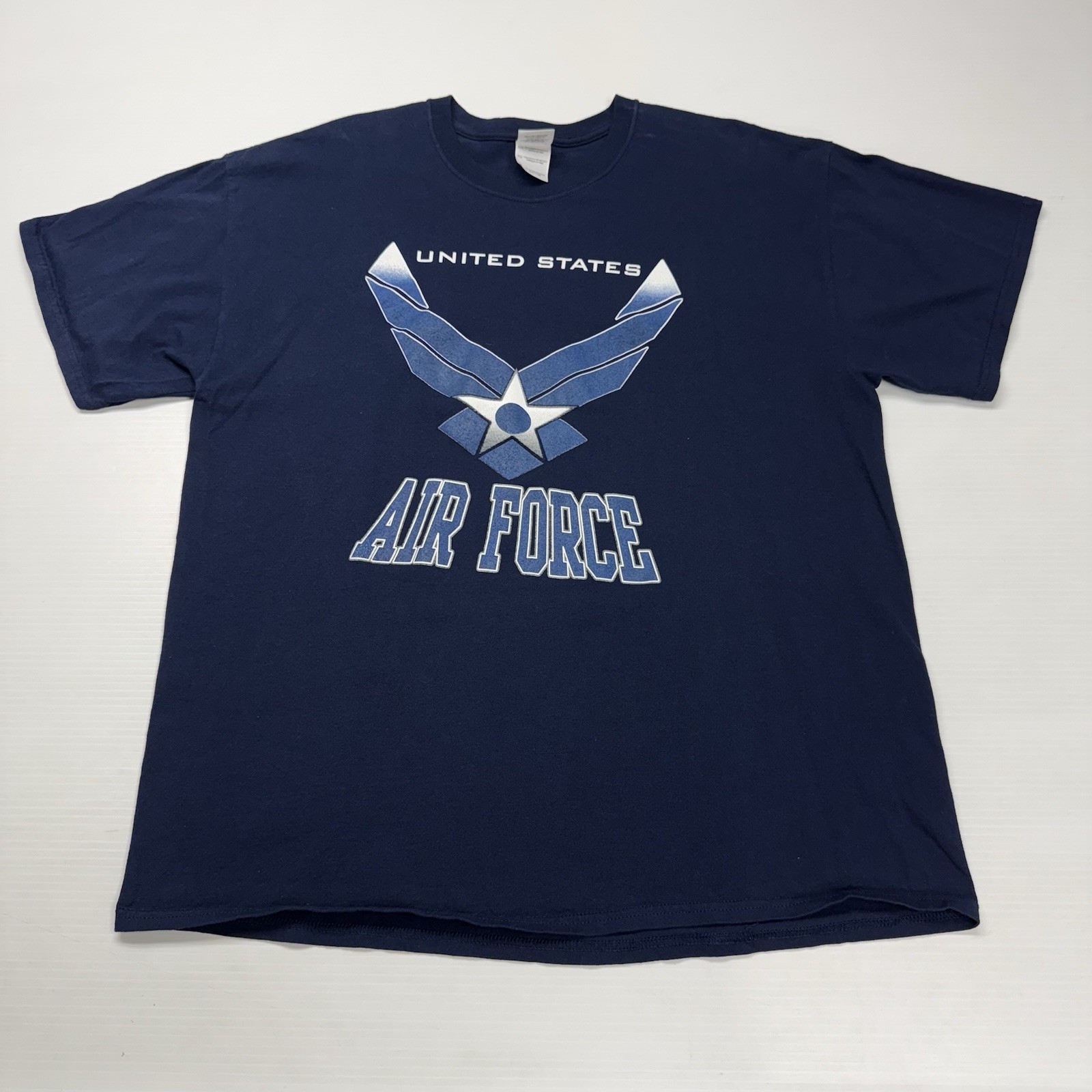 Gildan United States Air Force Mens Shirt XL Navy Big Logo USAF Military Graphic