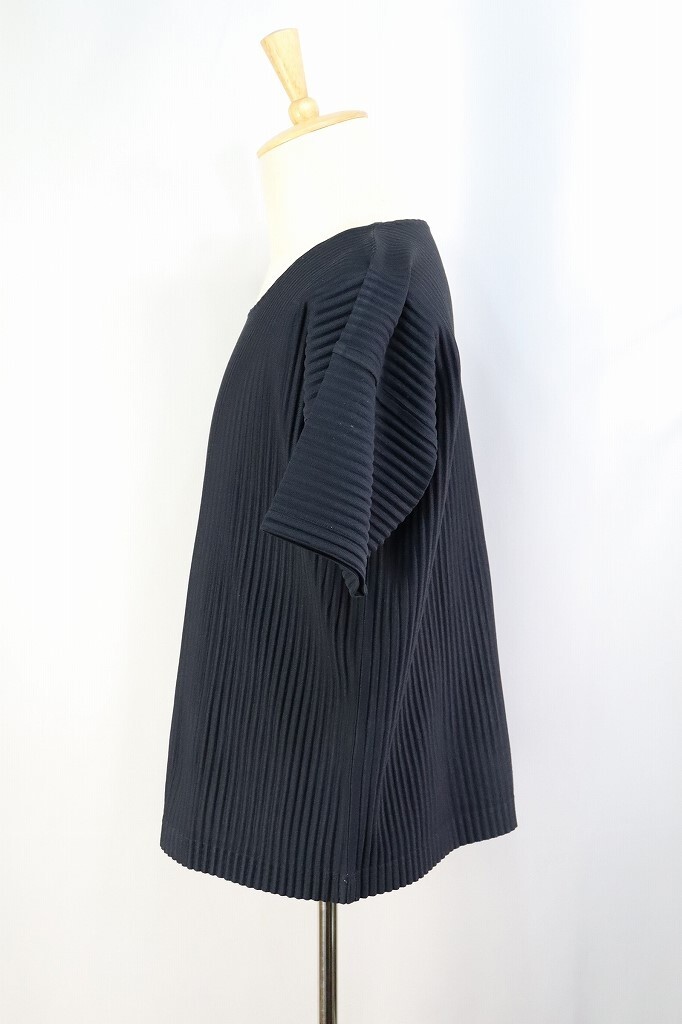 Authentic HOMME PLISSE ISSEY MIYAKE Navy Blue Men’s Tee Top Size2 182 8121