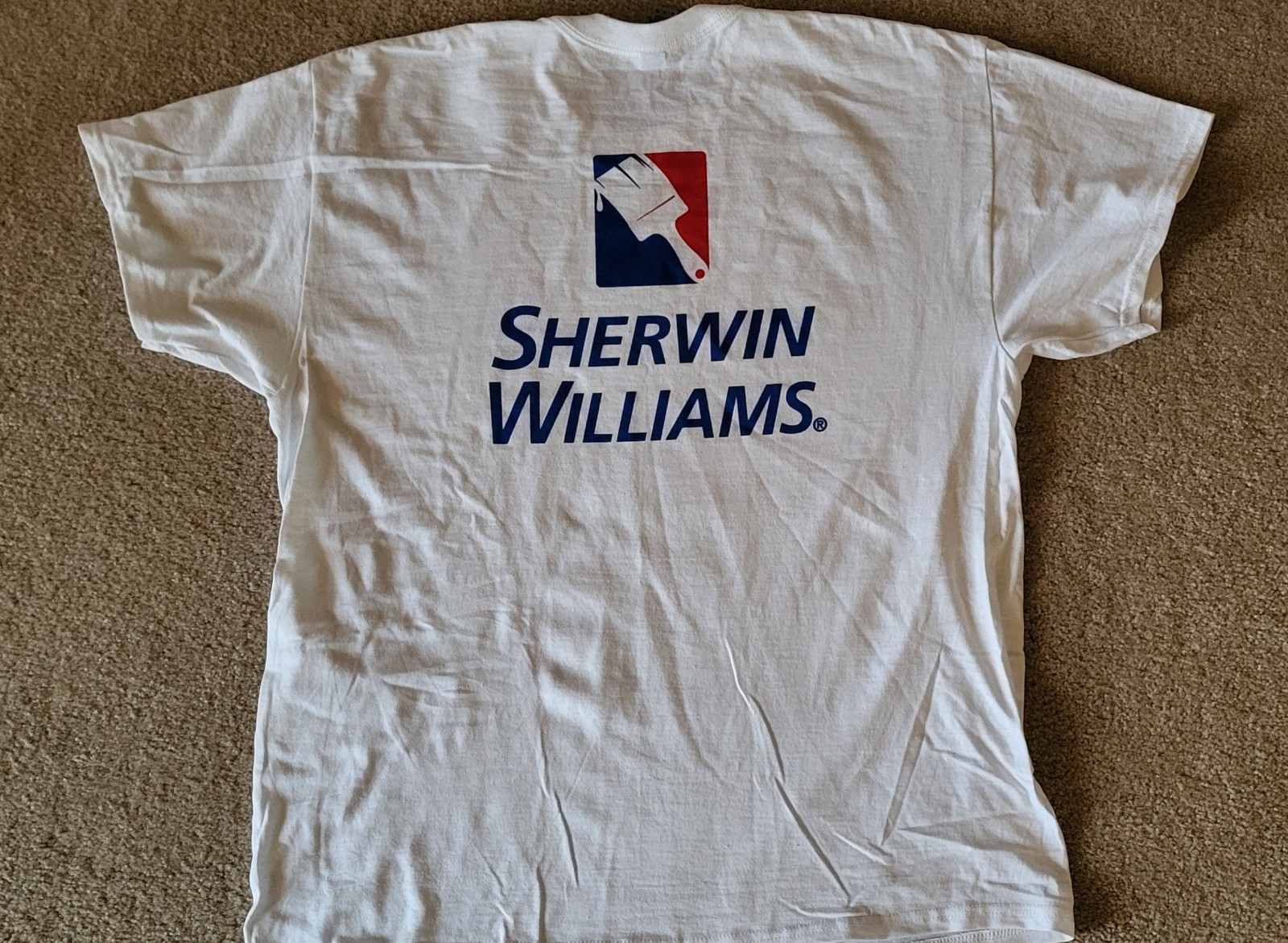 Sherwin Williams Gildan T-Shirt Adult XL White SS Painter Graphic DBL Sided NEW