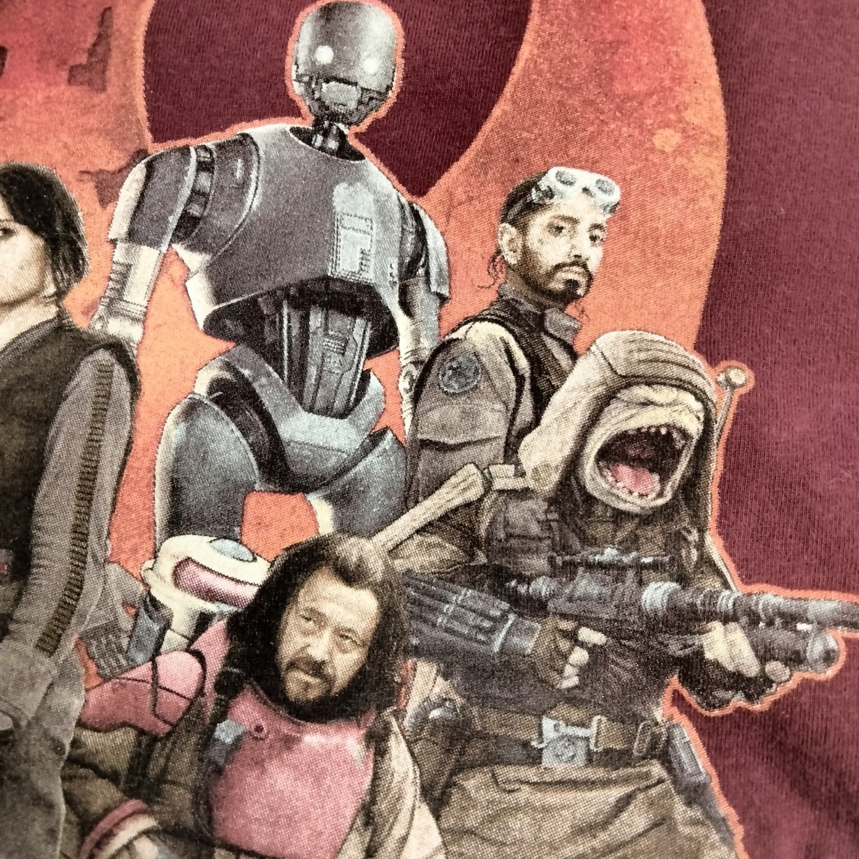 T-Shirt Star Wars Rogue One Men’s Maroon w/ Graphics Short Sleeve Size XL 138-4