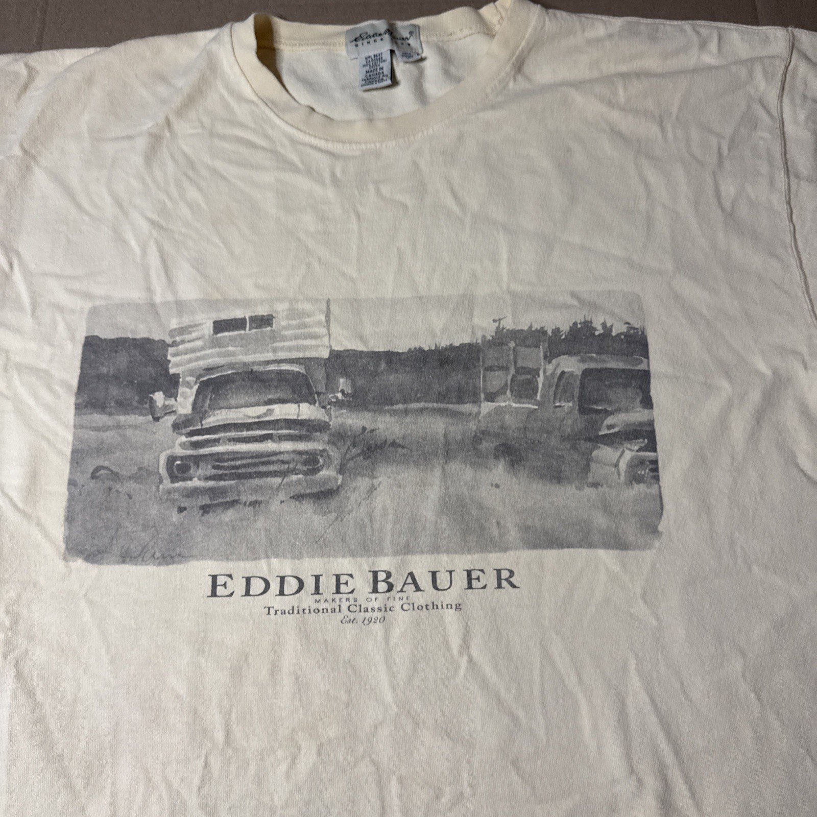 Vintage Eddie Bauer Graphic Tee Mens L Truck Illustration Canada
