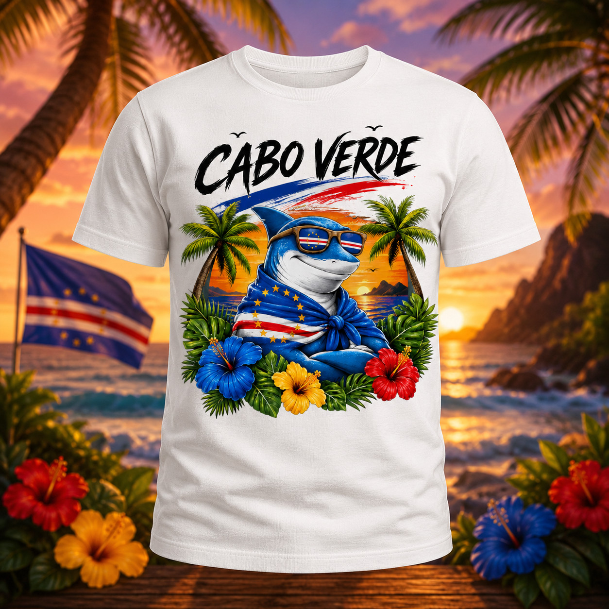 Proud Cape Cabo Verde Flag Shirt Football Mens Light Cotton