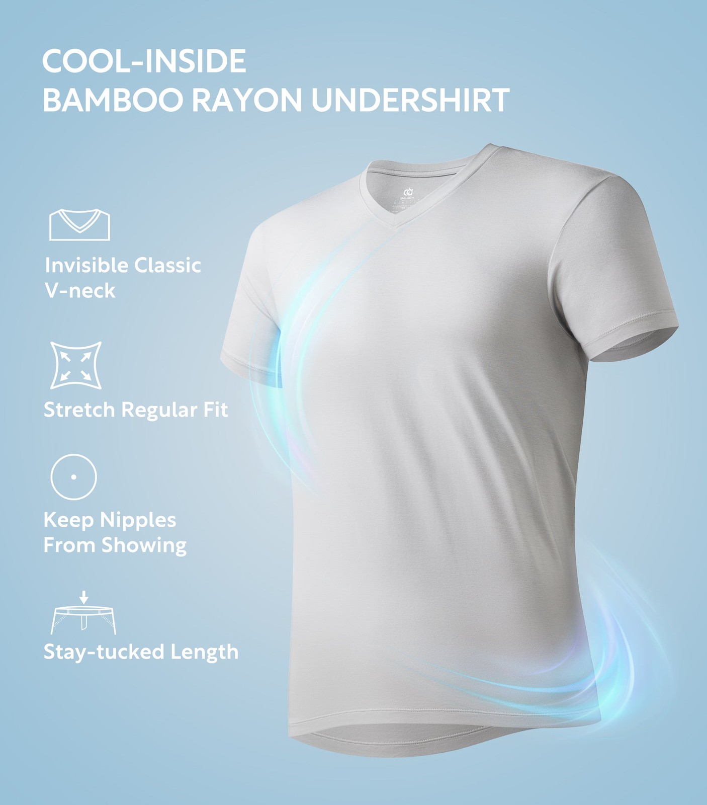 3 Pack David Archy Men’s Bamboo Rayon V-Neck Tees, Moisture-Wicking Undershirts