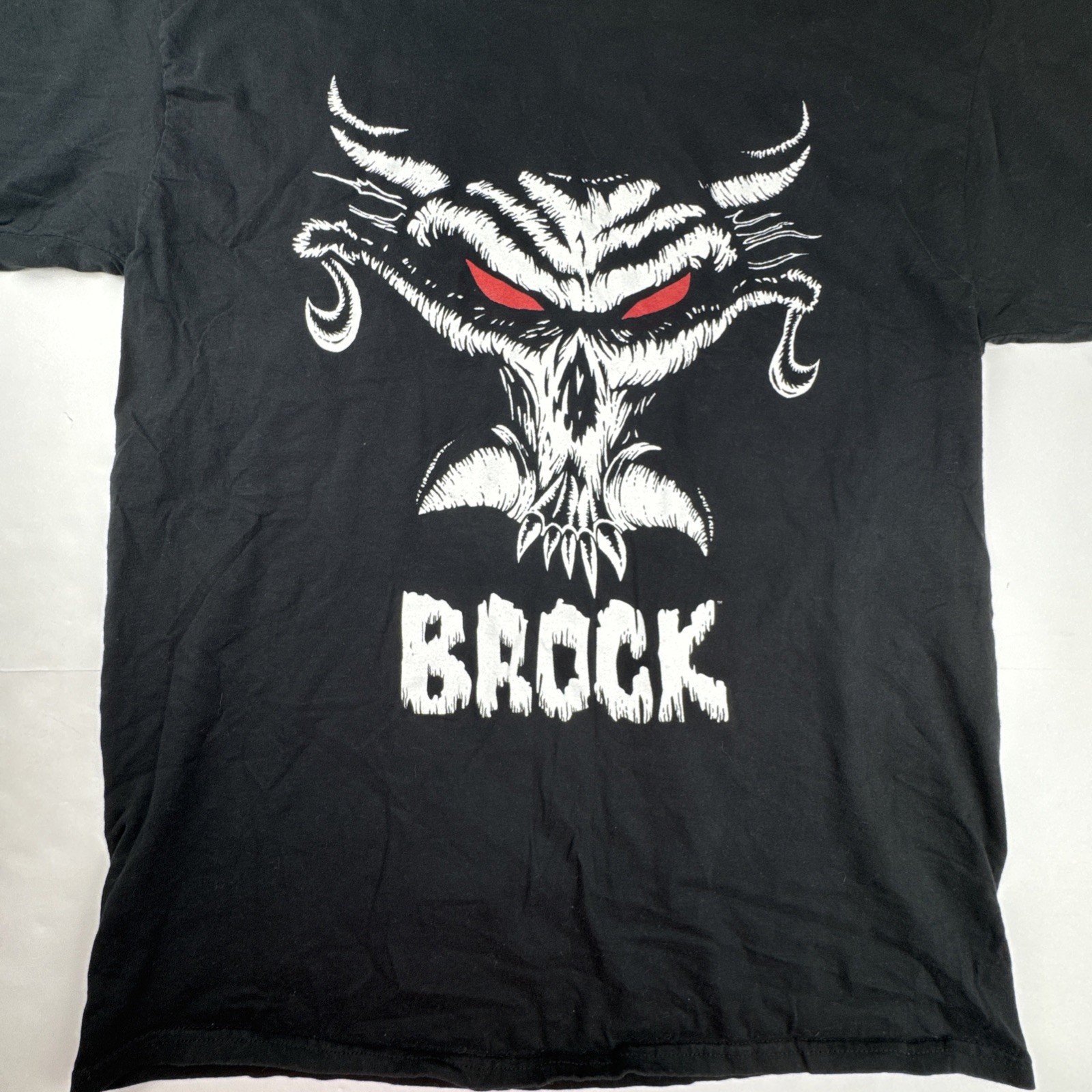 WWE Mens Brock Lesnar T-Shirt Large Black Cotton Wrestling Next Big Thing Skull