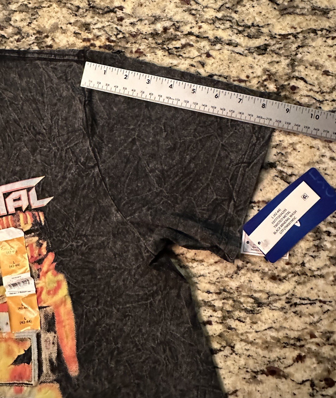 Twisted Metal PlayStation Graphic T‑Shirt Large Black Mineral Wash Flaming Clown