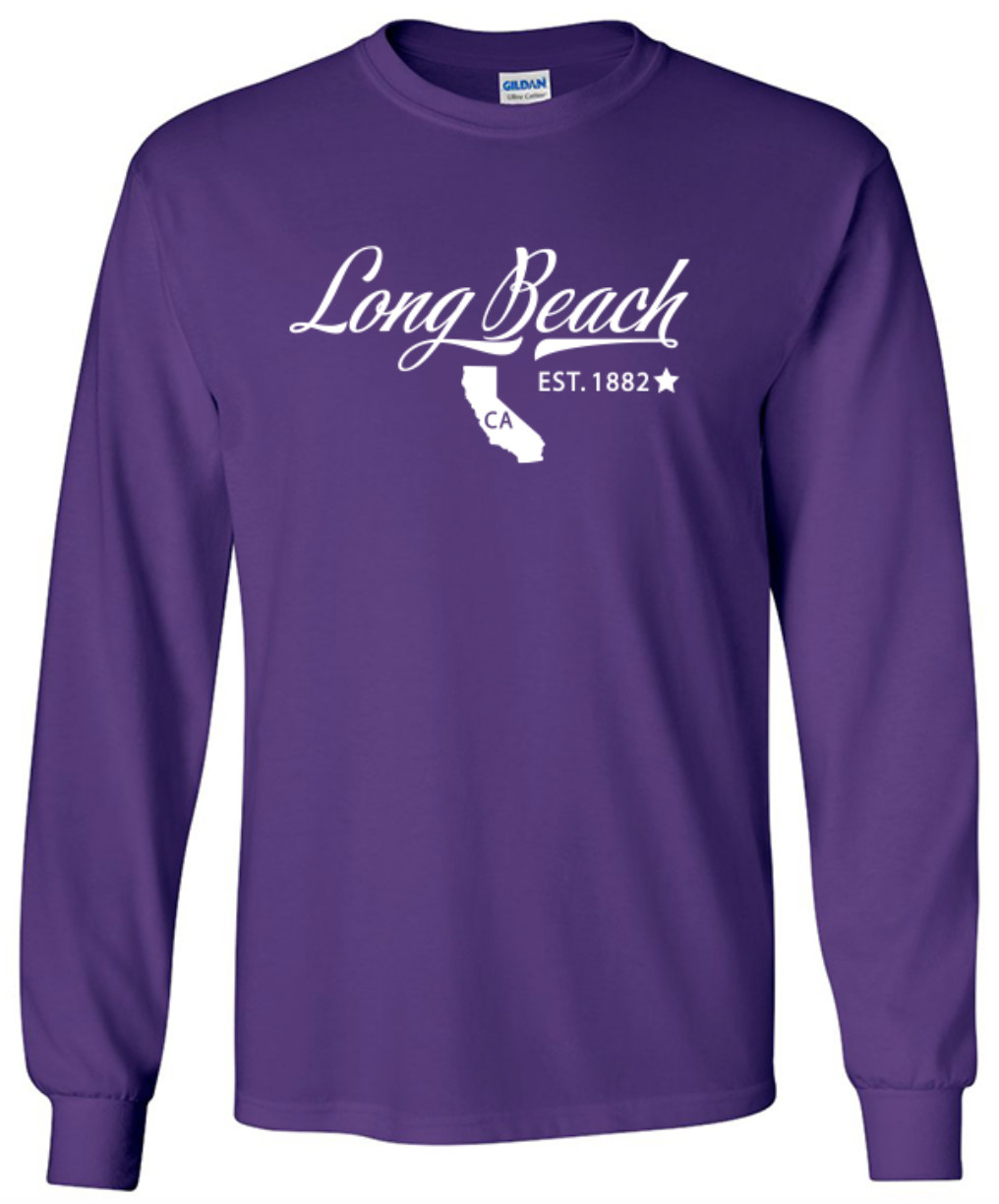Long Beach California State T-Shirt Long Sleeve Graphic Tee Unisex Apparel