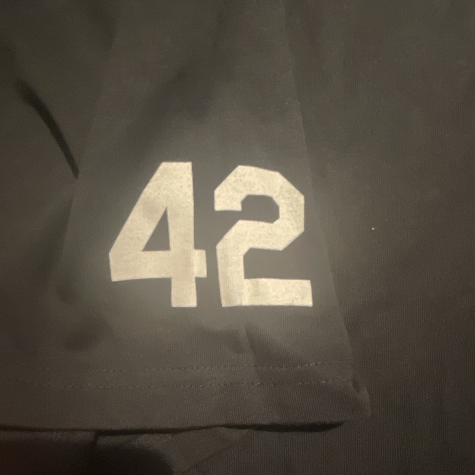 Nike Tee Jackie Robinson 42 Graphic Print Black Loose Fit Crew Neck L