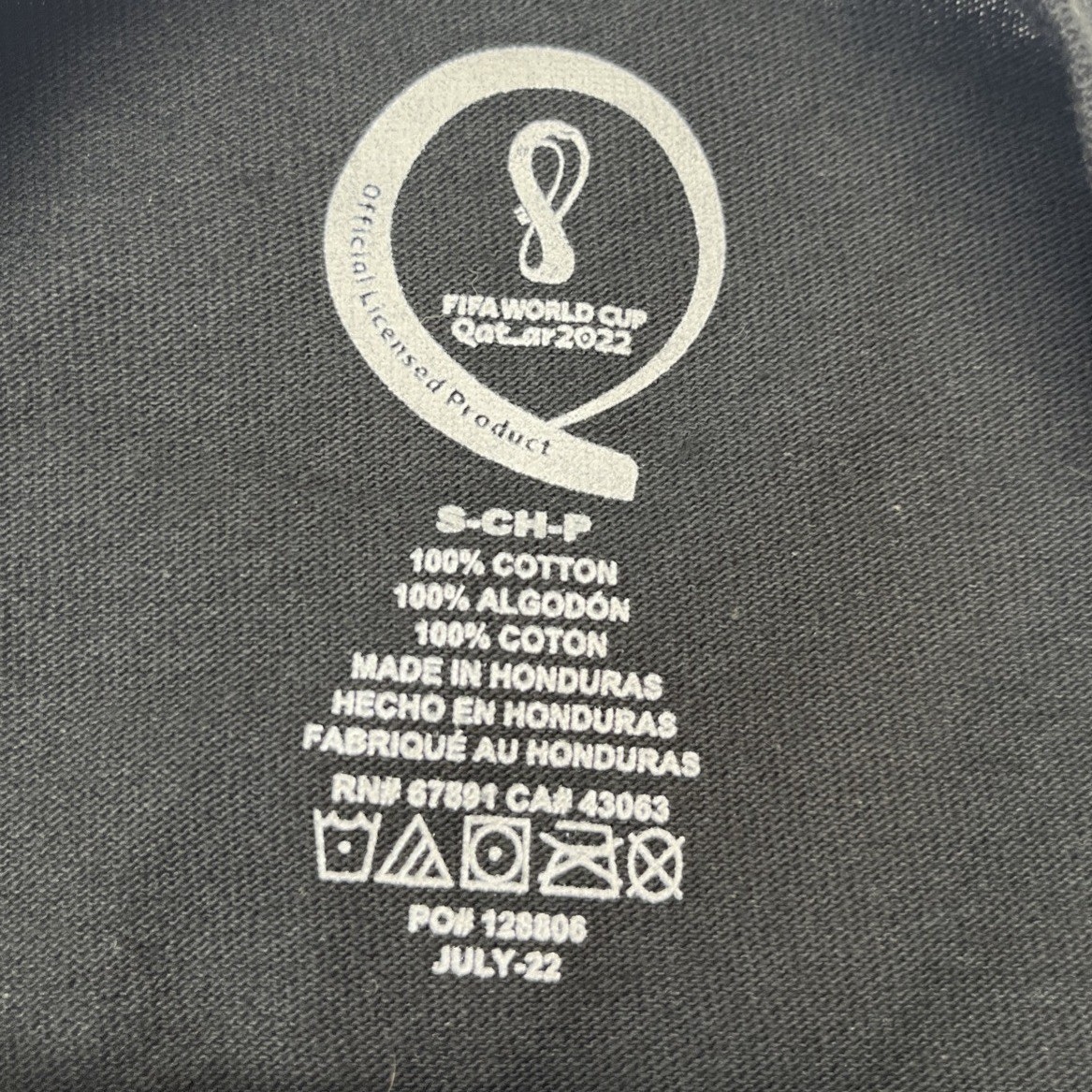 FIFA World Cup Qatar 2022 Germany T-Shirt Mens Small Black NEW Soccer Fan Tee