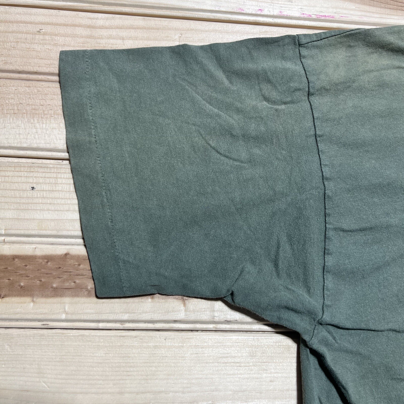 Vintage 90s “ Many Point ” Scout Camp Faded Green Single Stitch Shirt Size XL