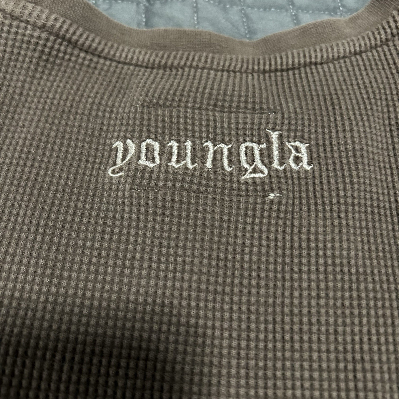 YoungLA Men’s Waffle Knit T-Shirt Lot of 3 Black, Grey and Brown Size Medium