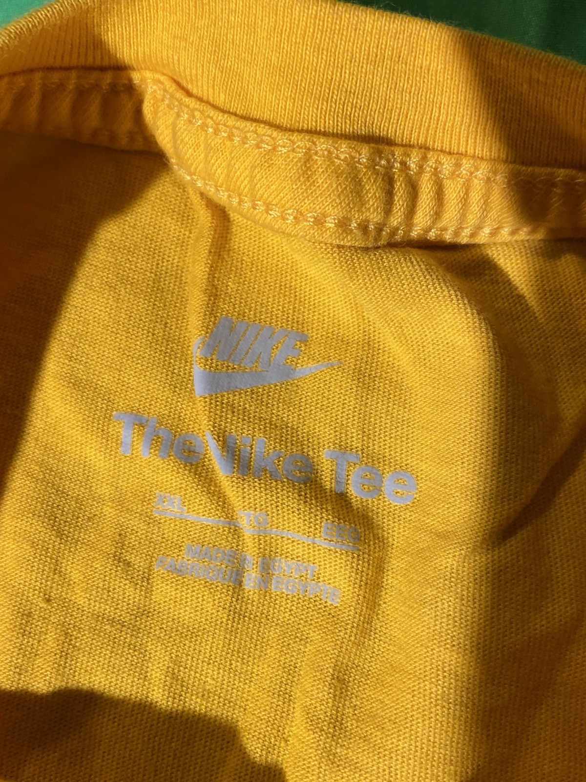 Nike T-Shirt Men’s Yellow Spellout Swoosh Graphic Tee Short Sleeve Casual Shirt