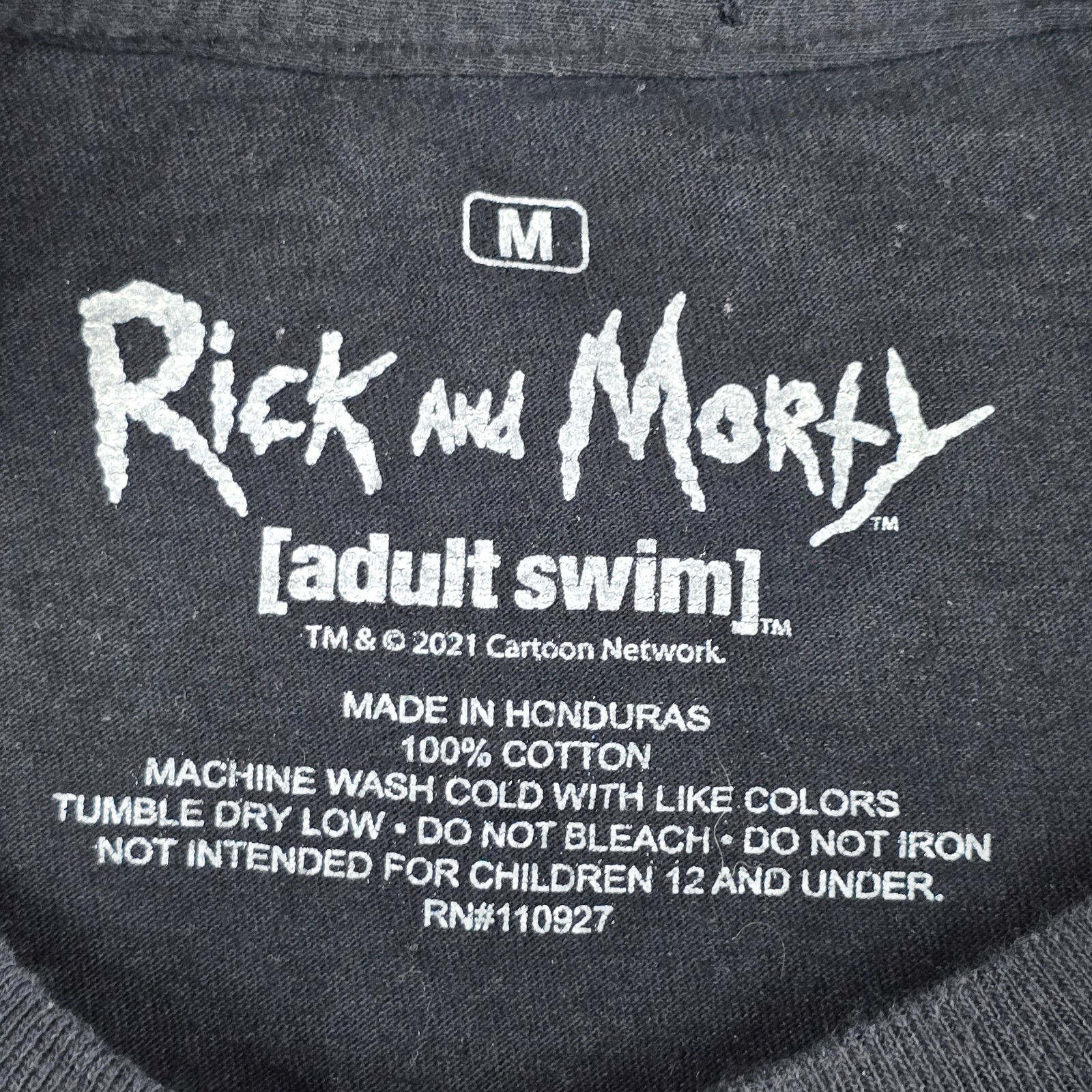 Adult Swim Rick and Morty T Shirt Black Unisex M OOH WEE!! Mr. Poopybutthole