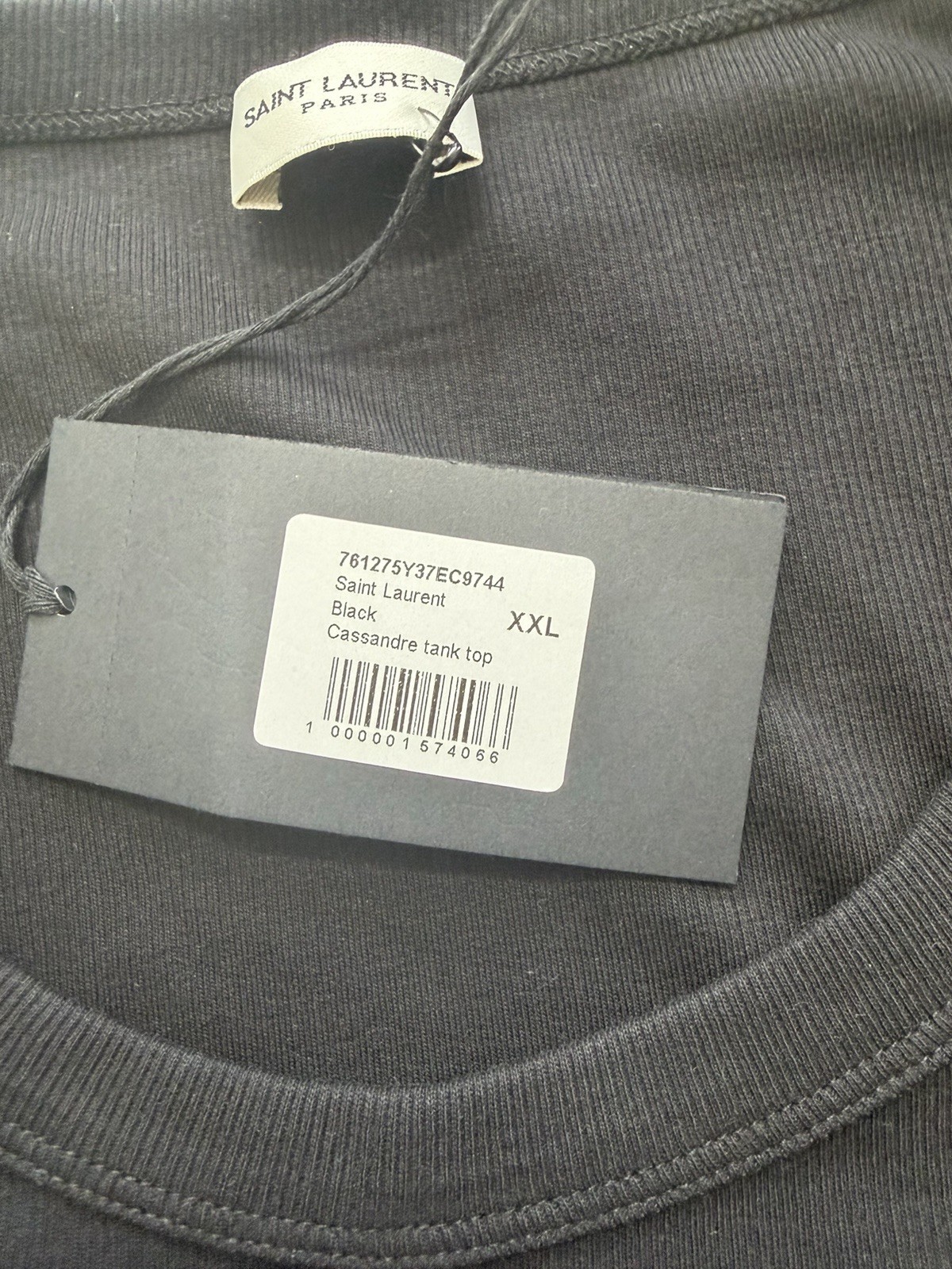 Saint Laurent Paris Cassandre Men’s Tank Top Black XXL Round Neck Logo