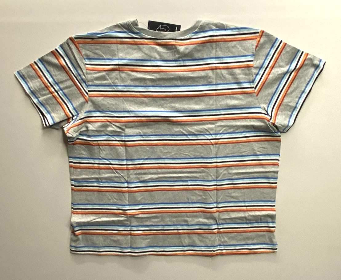 Men’s Short Sleeve T-Shirt Original Use Heathered Gray/Striped Size XXL