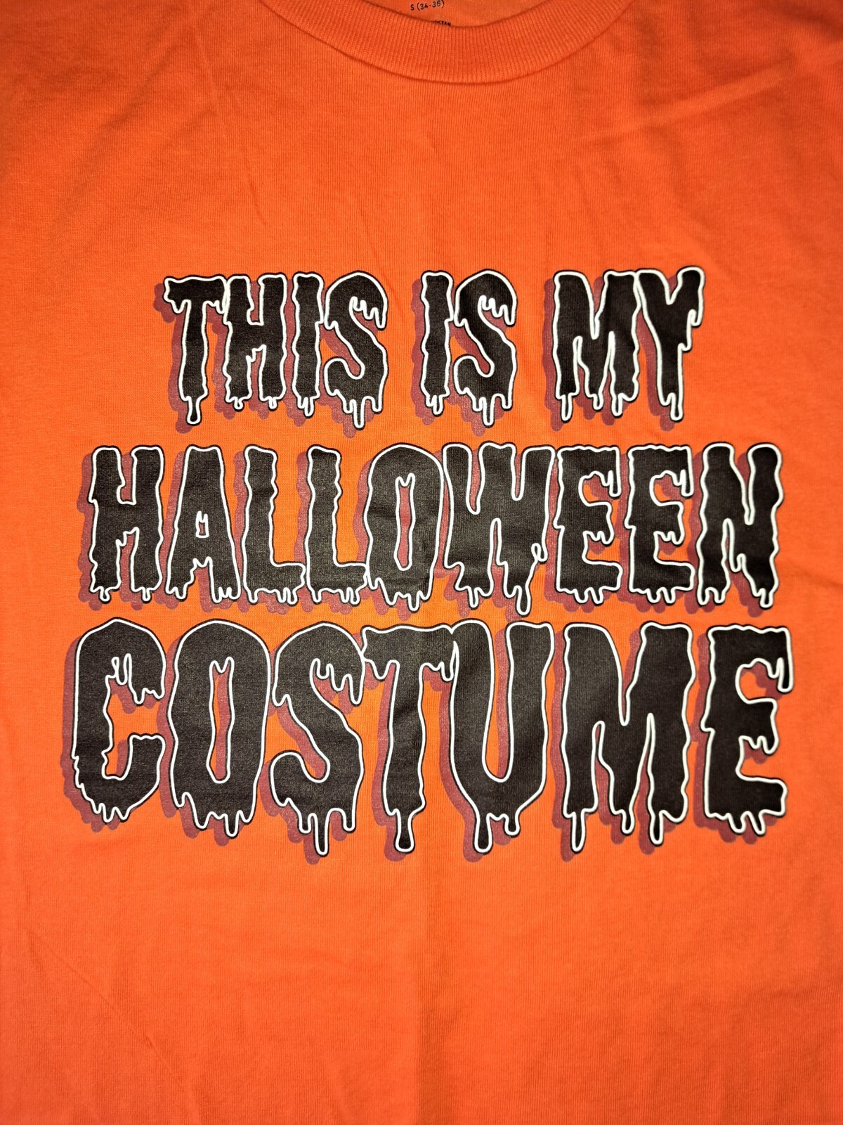 This Is My Halloween Costume Men’s Shirt Black Orange Large 42/44 Horror NEW B23