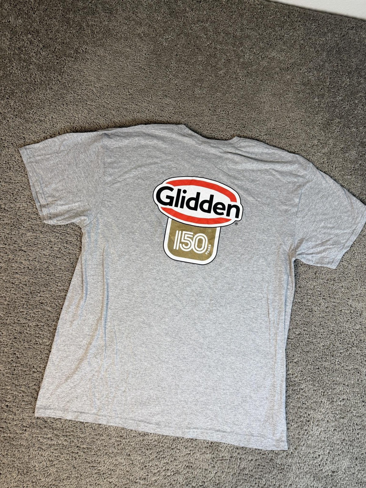 Port & Co. Shirt Mens XL Gray Glidden PRO Back Logo Crew Neck Jersey Classic Fit
