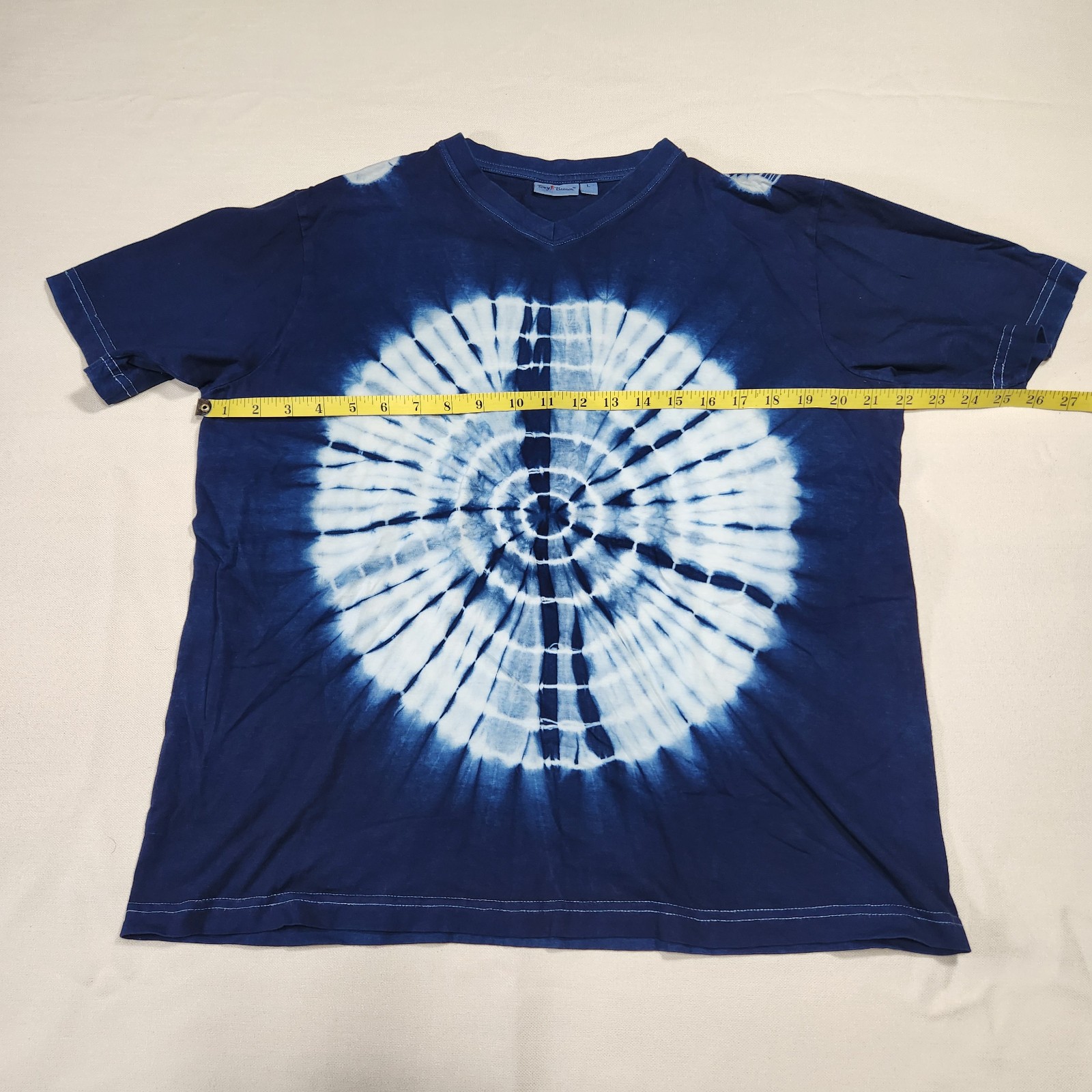 Tie Dye Shirt, Tony Brown, Large, Blue, Front Back and Shoulder Graphics