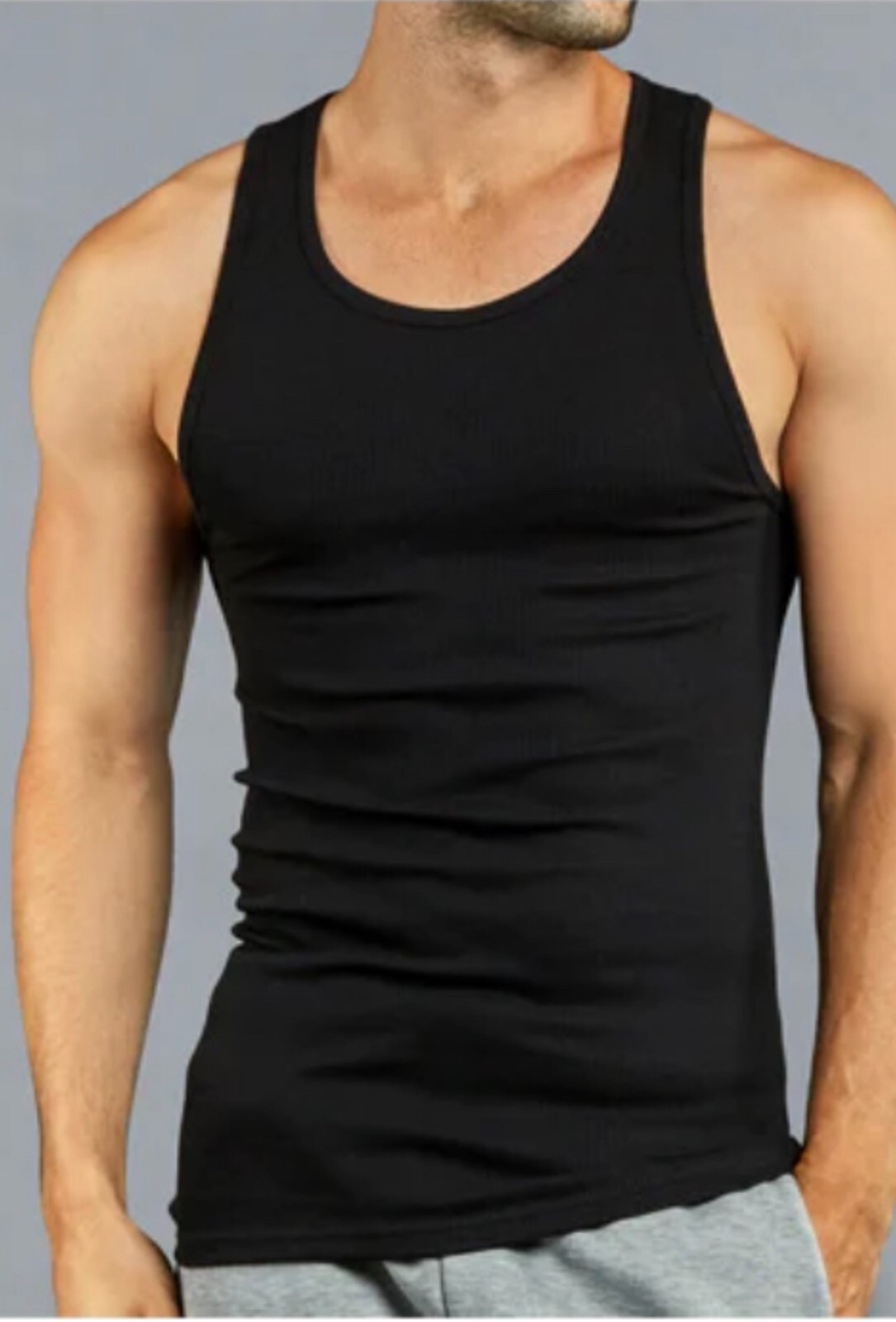 LOT 12 Packs Men 100% Cotton Ribbed Tank top A-Shirt Wife Beater Undershirt Lot