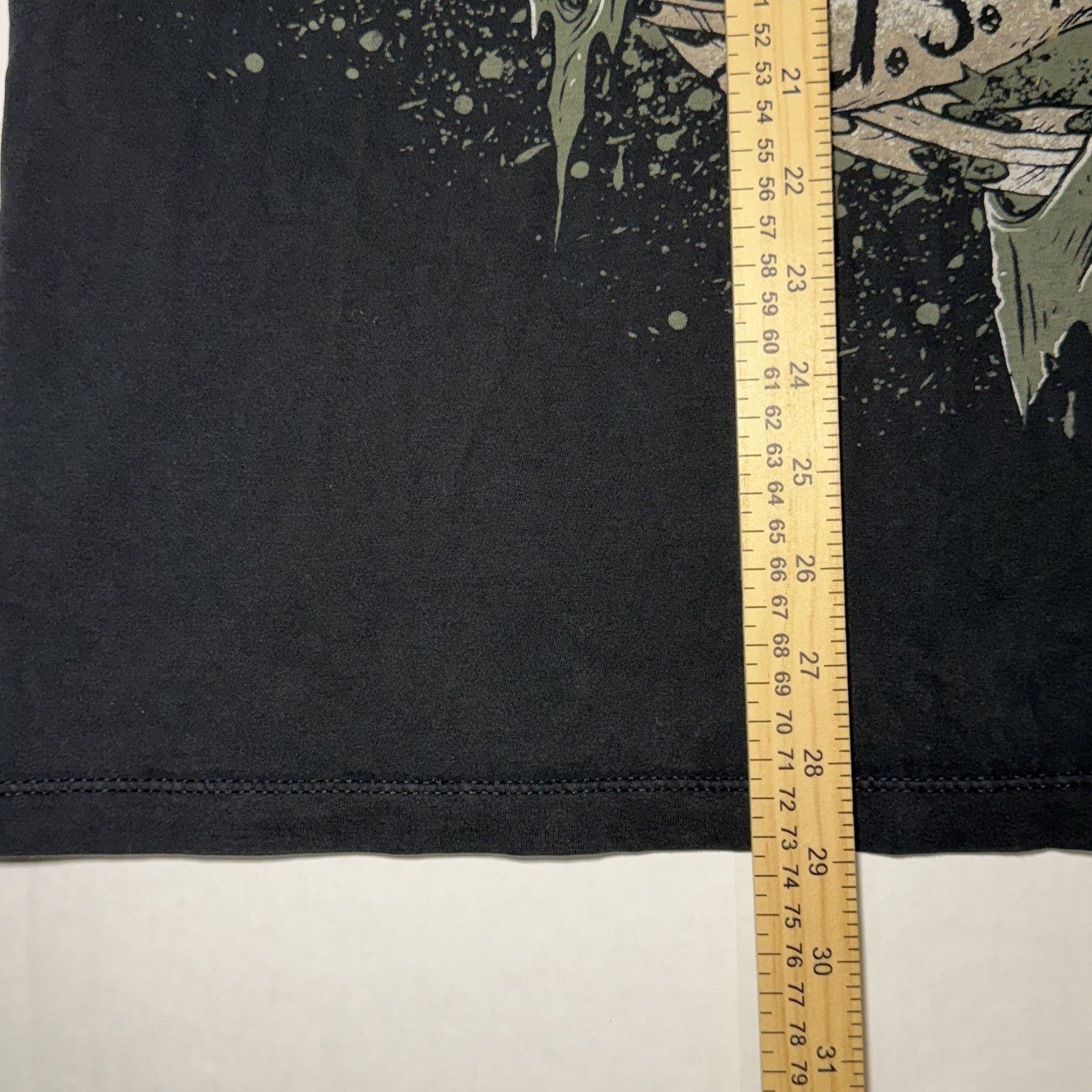 Y2K 2000s 1.0z Designs Black Cotton T-Shirt with Skulls, Men’s Size 2XL