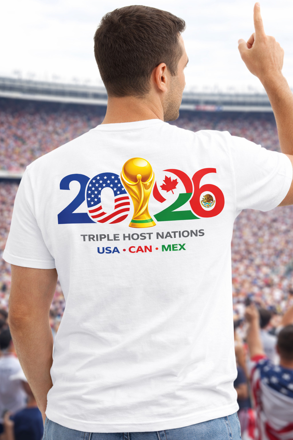 FIFA World Cup 26 USA CAN MEX Graphic T-Shirt Triple Host Nations Soccer Fan Tee