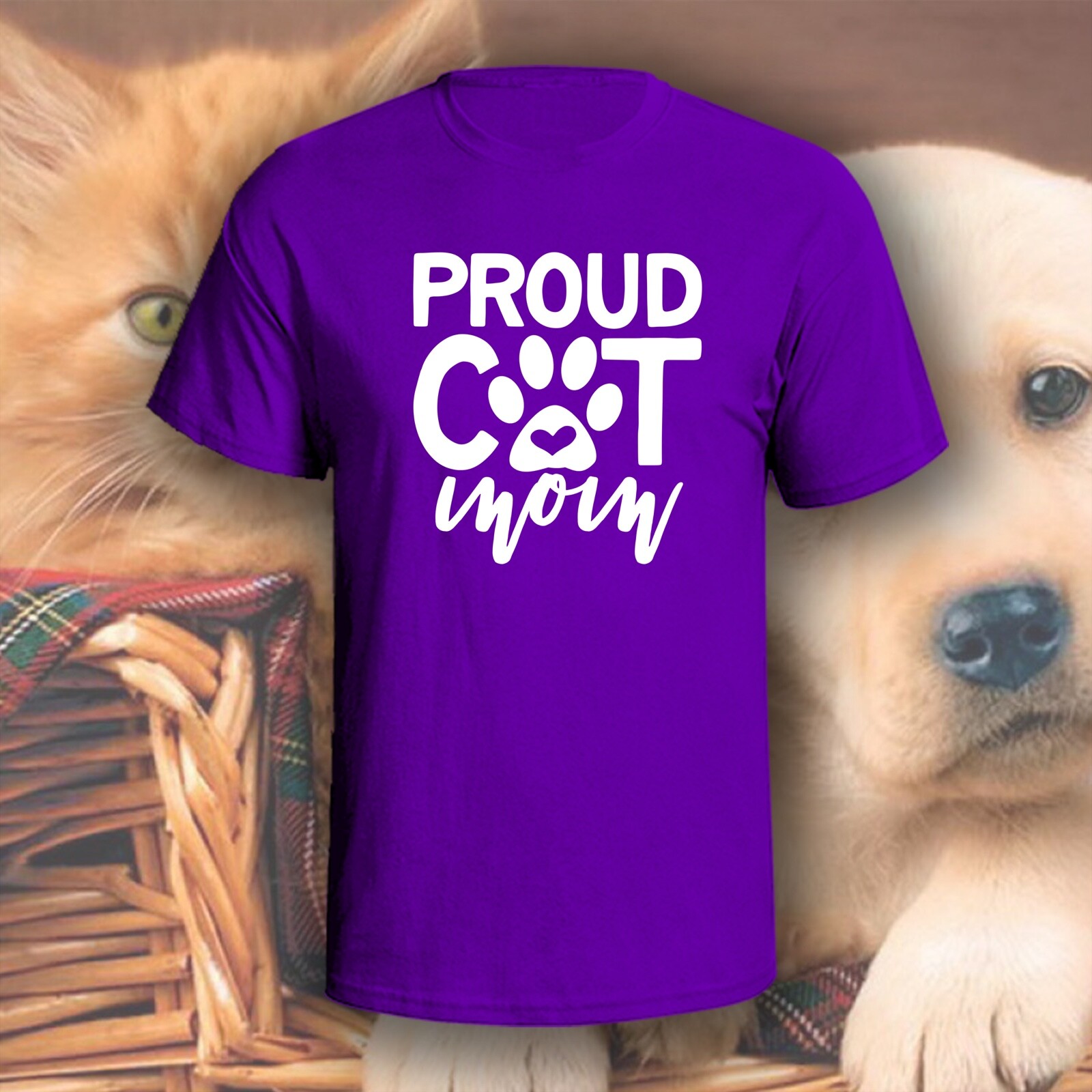 Proud Cat Mom T-Shirt | Pick Your Color! | Dog/Cat Mom