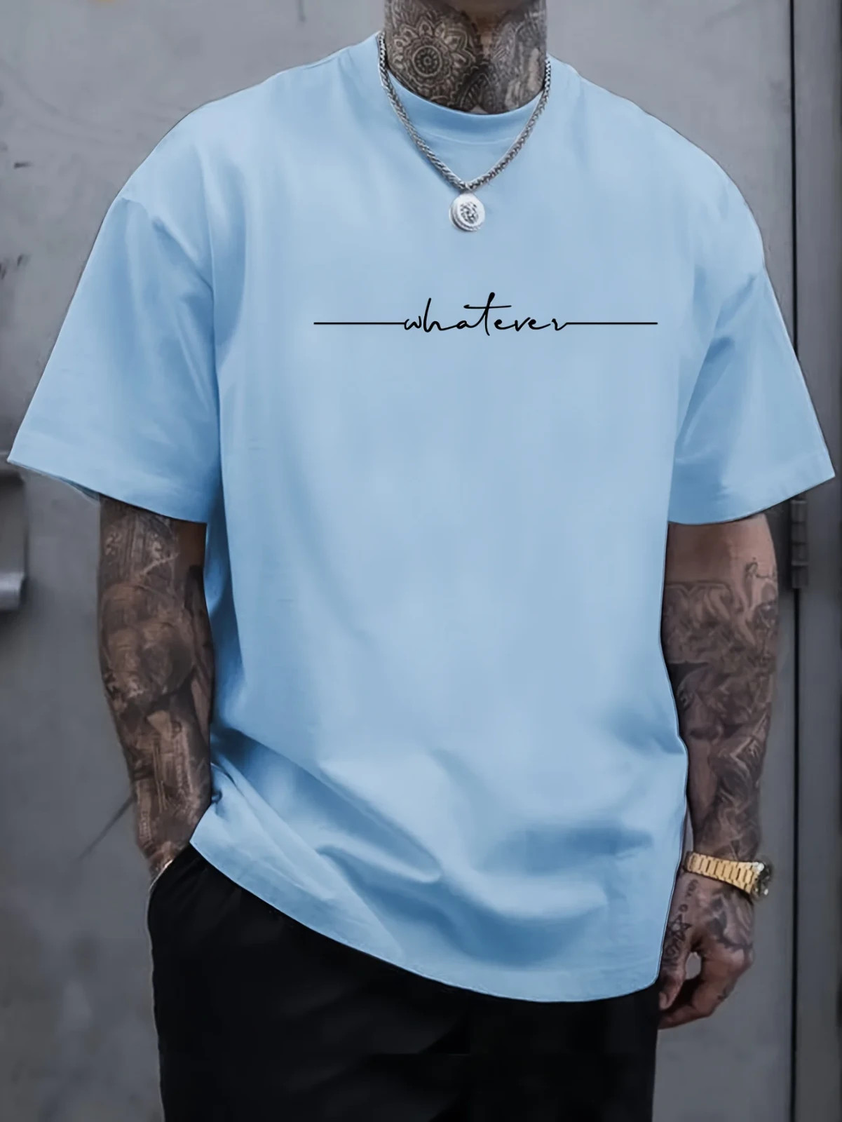 Summer Men’s Cotton Casual Loose Fit Printed Round Neck Short Sleeved T-shirt