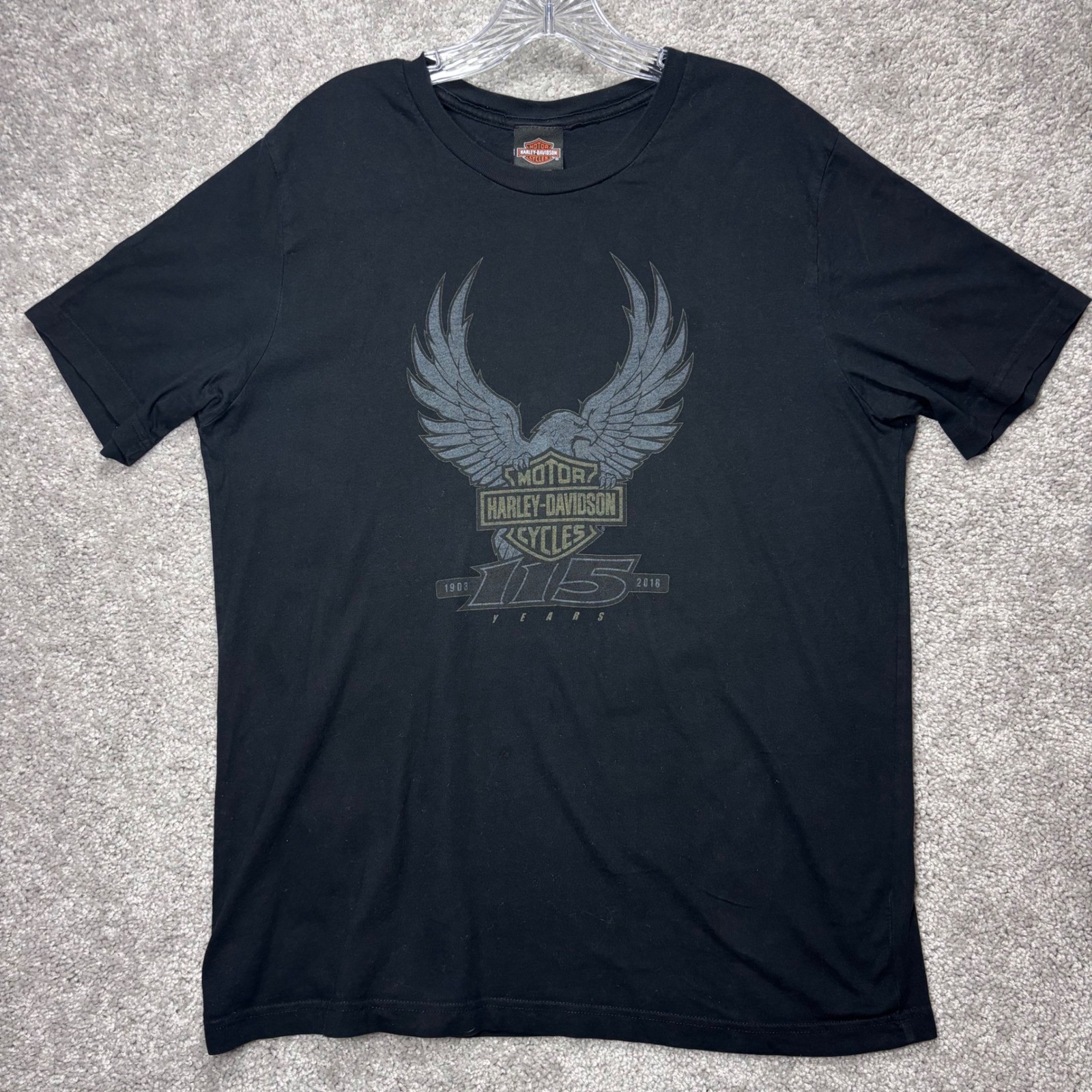 Harley-Davidson 115th Anniversary T-Shirt Mens XL Black Milwaukee 2018 Eagle