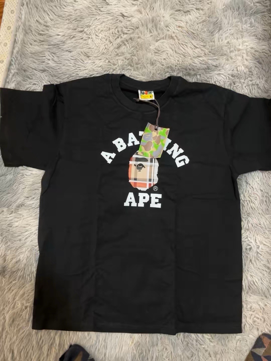 A Bathing Ape BAPE Black Ape Head Logo Graphic Tee Cotton Crew Neck Men’s M