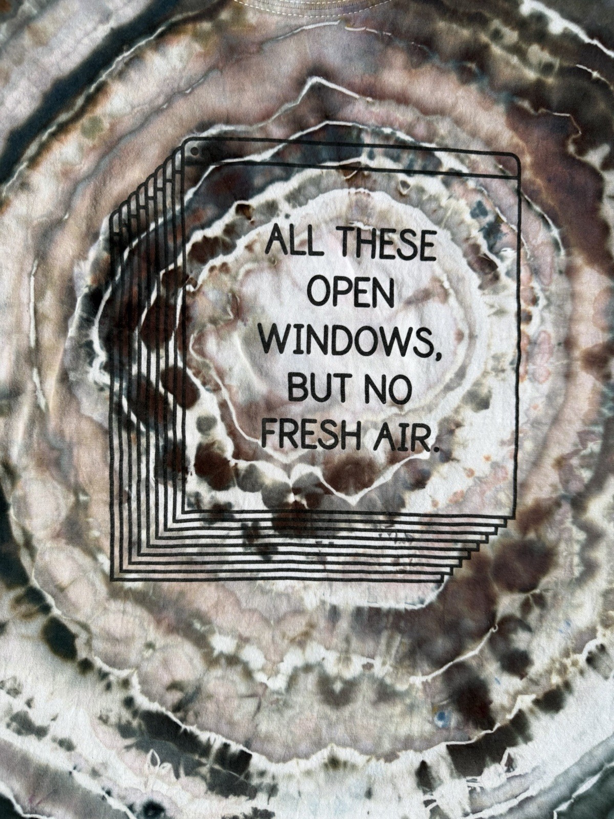 Geode Ice Dyed Tie Dye Fuckjerry Open Windows Fresh Air Meme Shirt Large