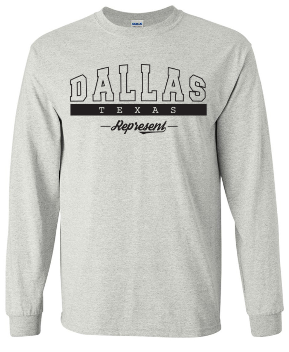 Dallas Texas State T-Shirt Long Sleeve Graphic Tees Unisex Apparel