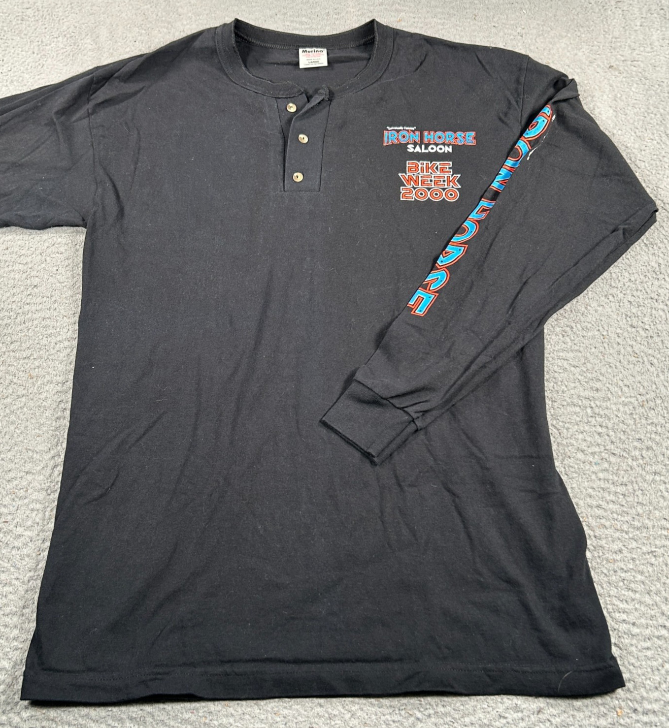Vintage Iron Horse Saloon Bike Week 2000 Shirt Mens Large Black Tee Murina USA
