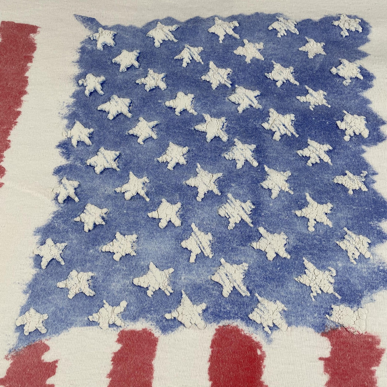 Vintage American Flag Graphic Shirt Mens XL White Stedman Wild Oats 1990s USA