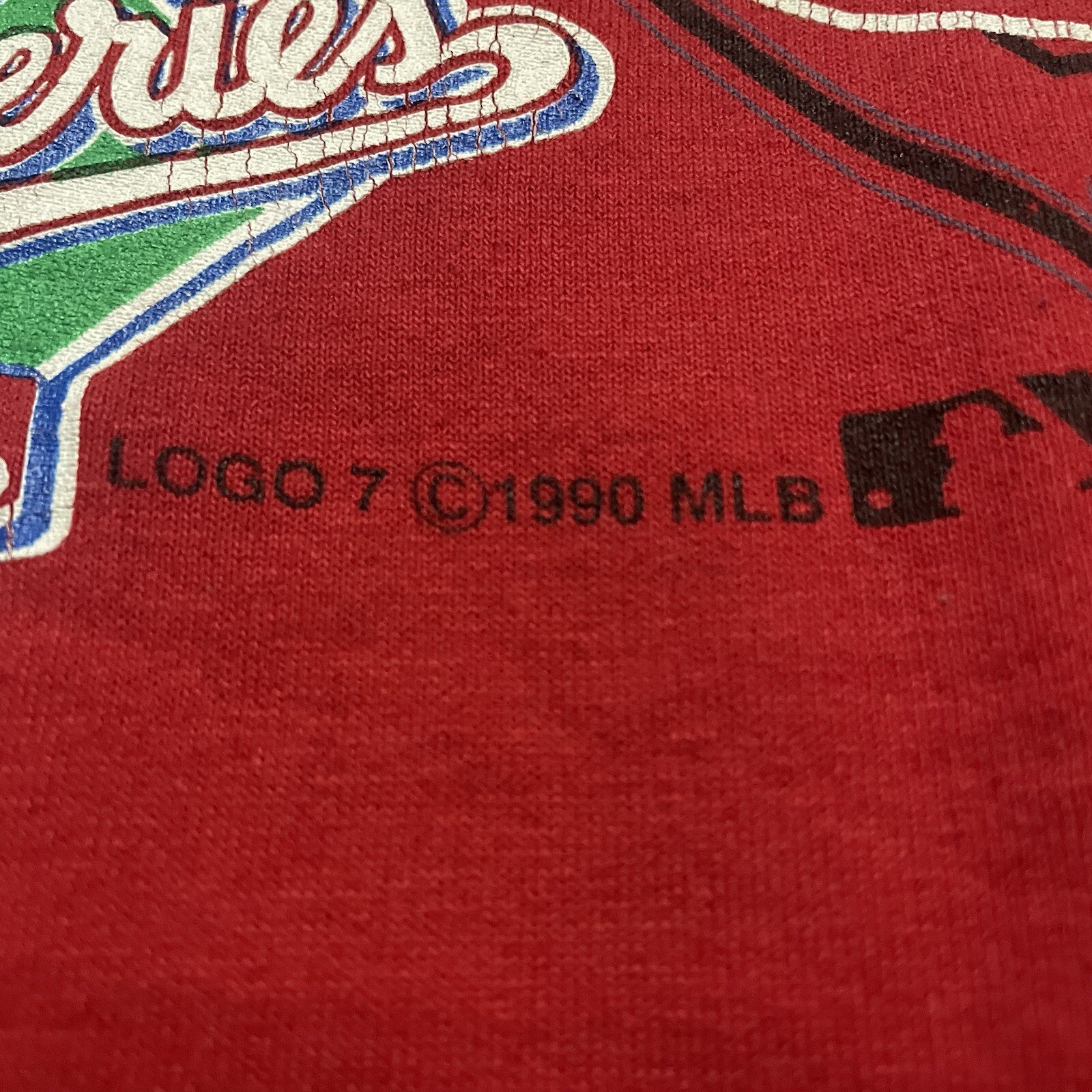Logo 7 CINCINNATI REDS 1990 T-Shirt XL Jersey World Series Champions Logo VTG