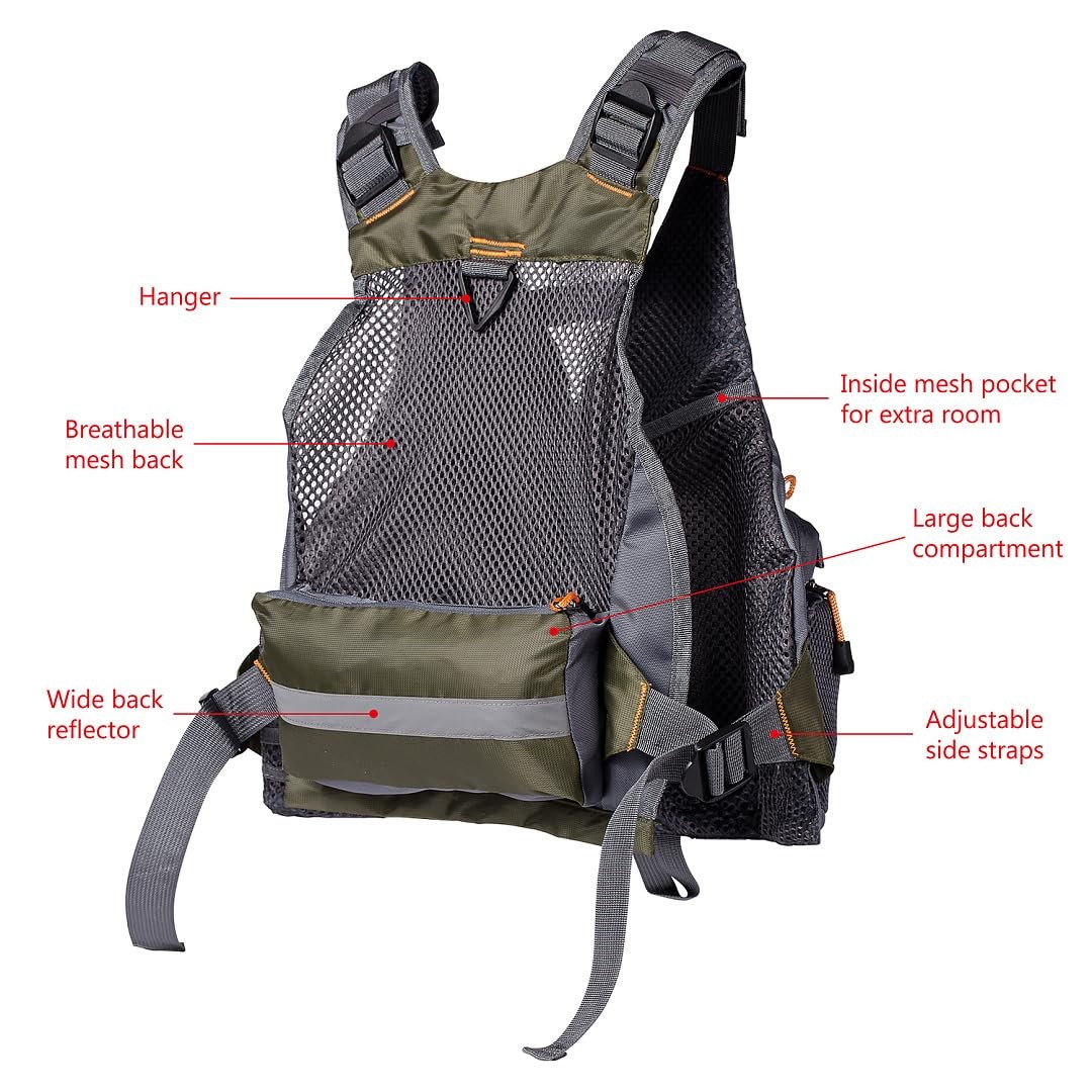 Strap Fishing Vest Adjustable for Men and Women, for Fly Bass Fishing and Out…