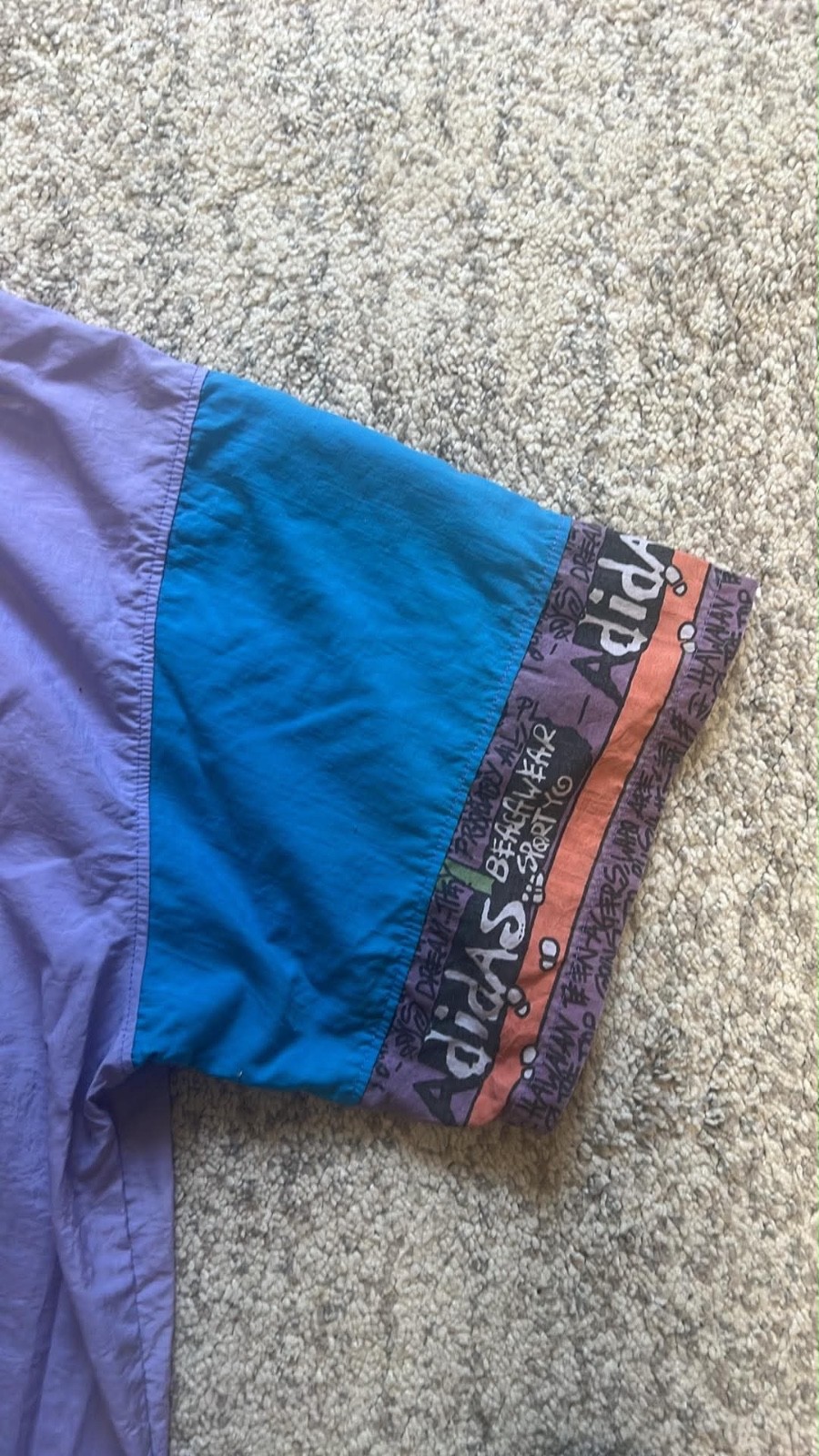 Ultra Rare Vintage 80s Adidas x Stüssy Beachwear Short Sleeve Top – Size L