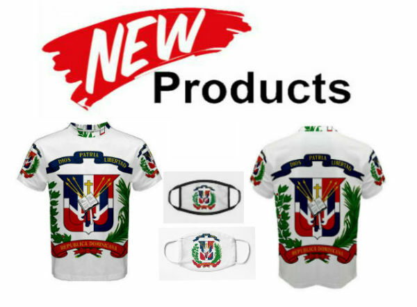 DOMINICAN REPUBLIC COAT OF ARMS FLAG MEN T-SHIRTS & FREE MASK CP BRAND