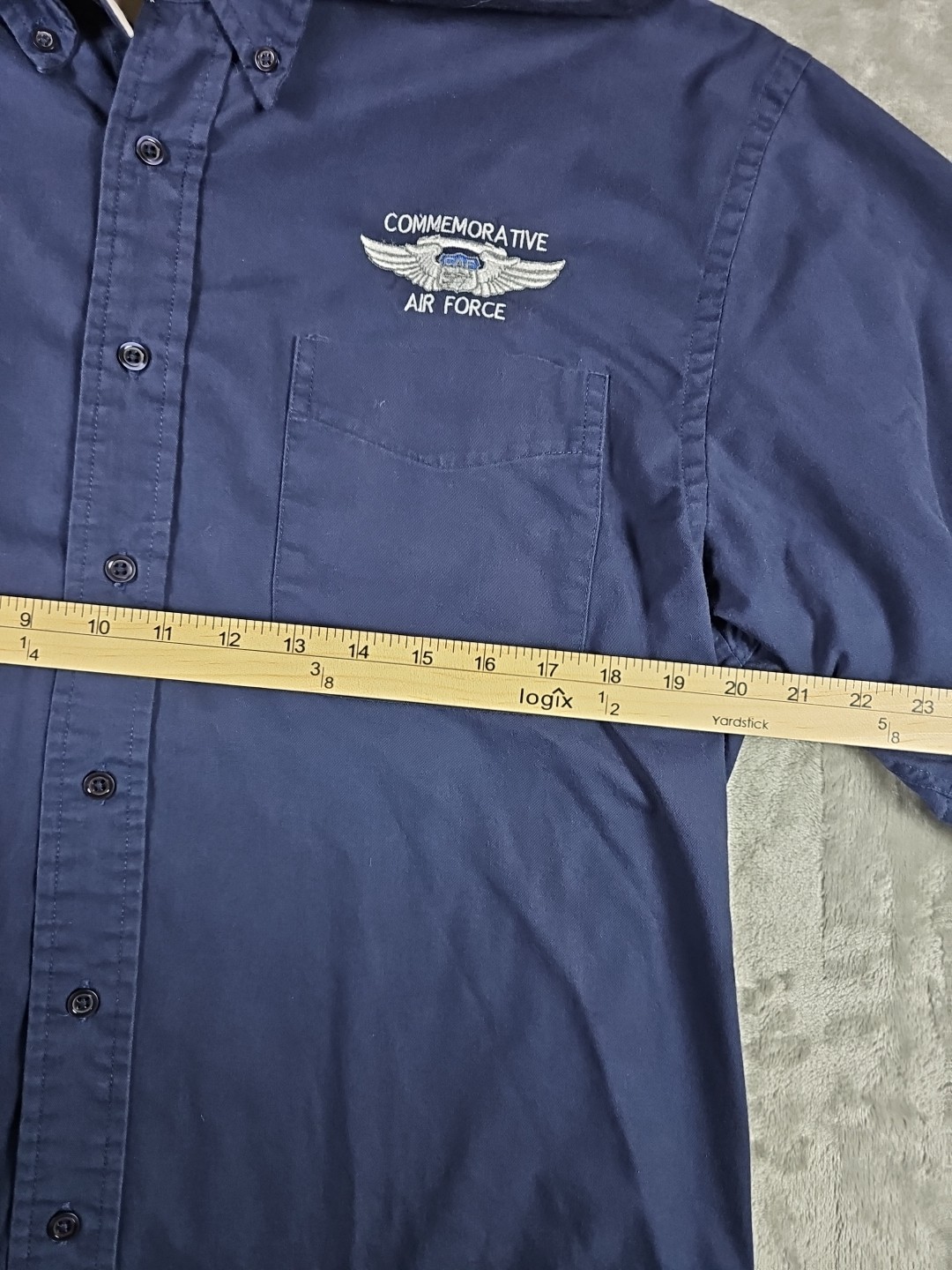 Air Force Shirt (Commemorative) Mens Size Large. Blue. Short Sleeve. Military