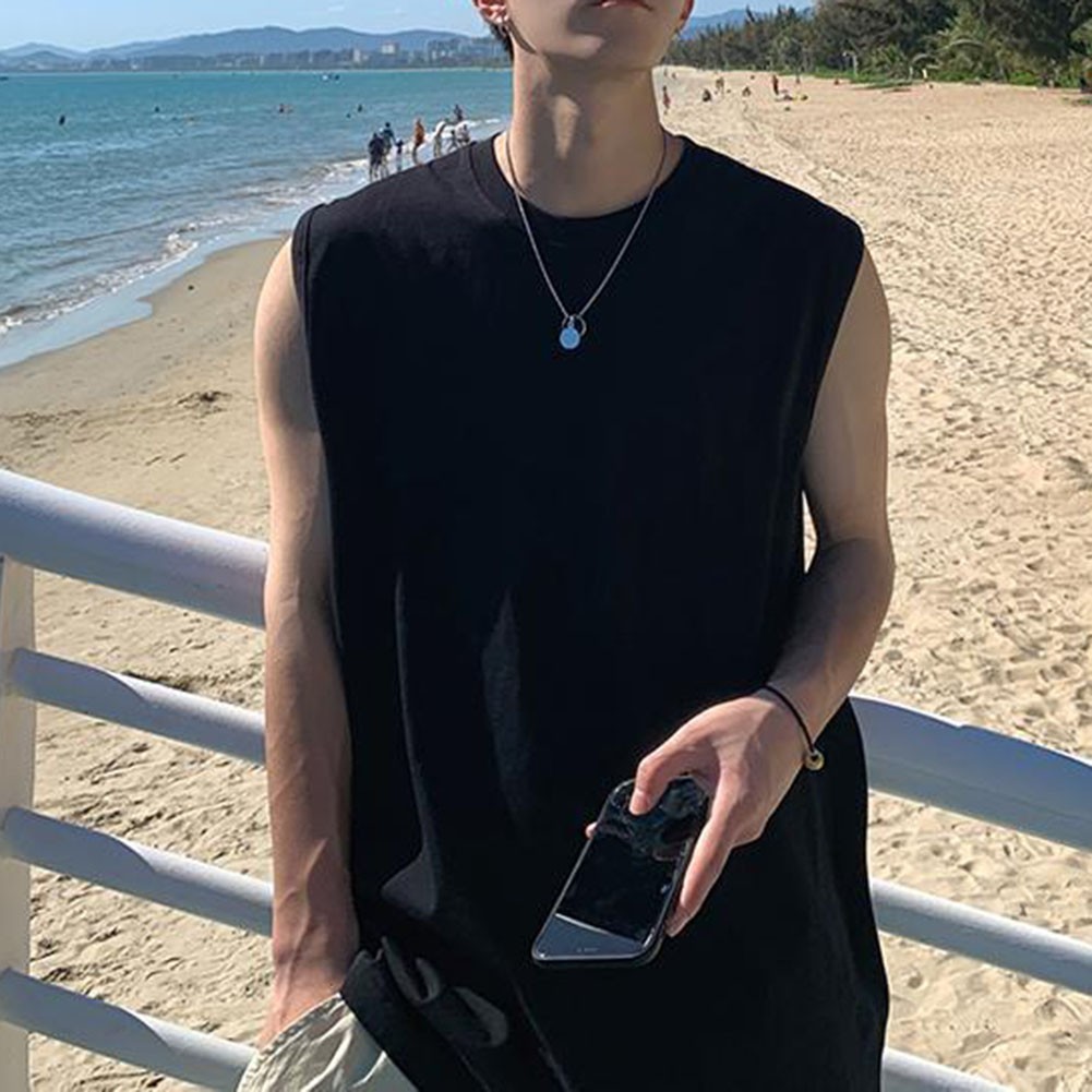 Men’s Vest Casual Daily Holiday O Neck Regular Slight Stretch Vacation