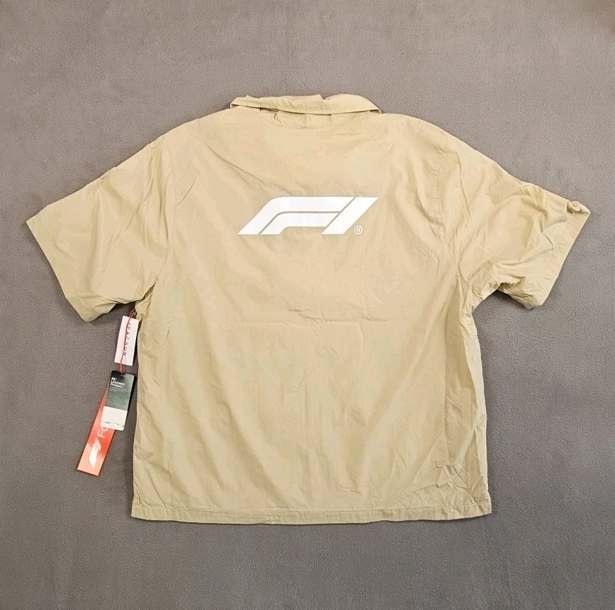 Formula 1 x PacSun Eco Team Zip Up Shirt Tan Size Large SOLD OUT