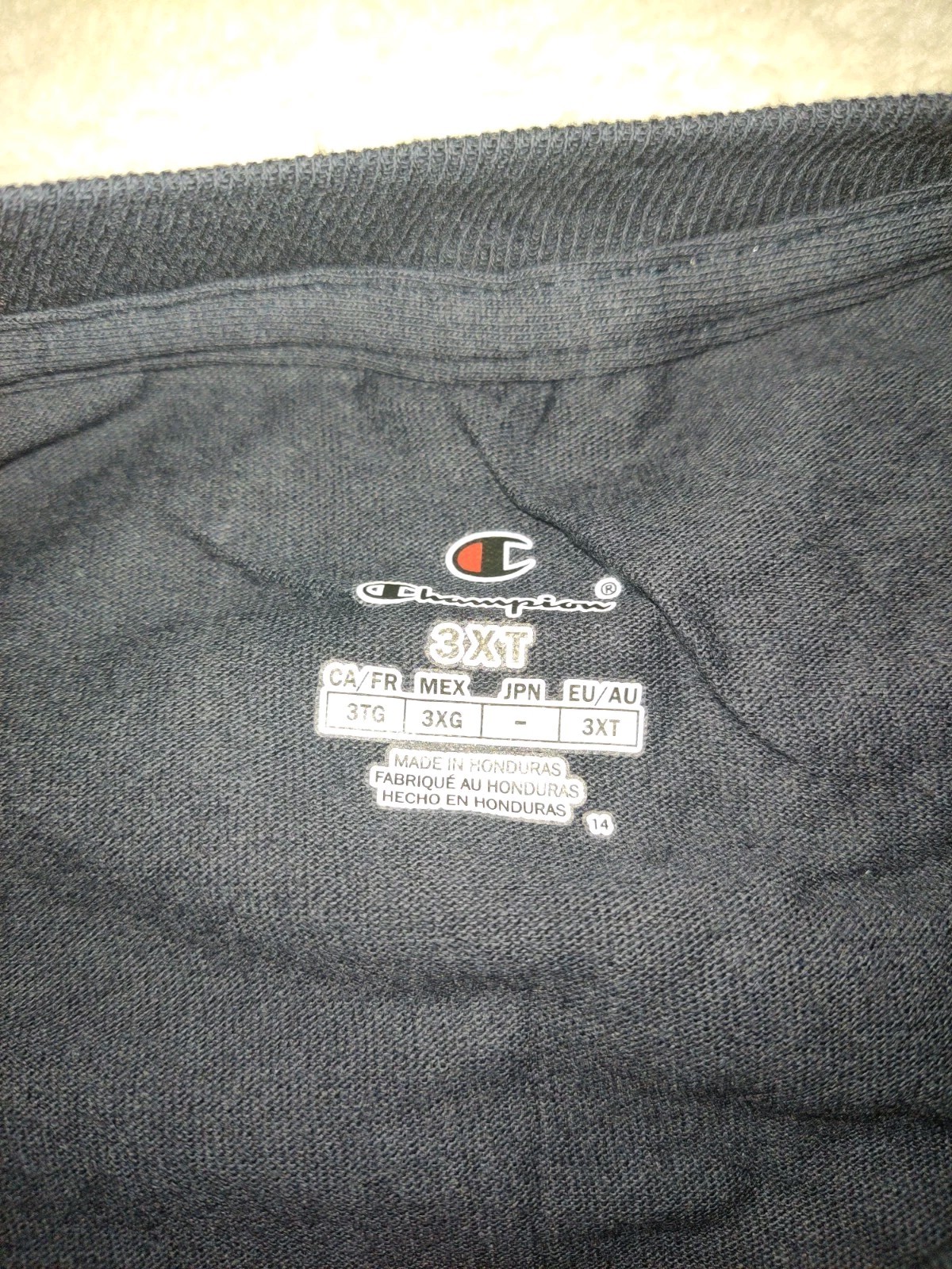Men’s Champion T-shirt Color Navy Blue Size 3XLT New With Tags